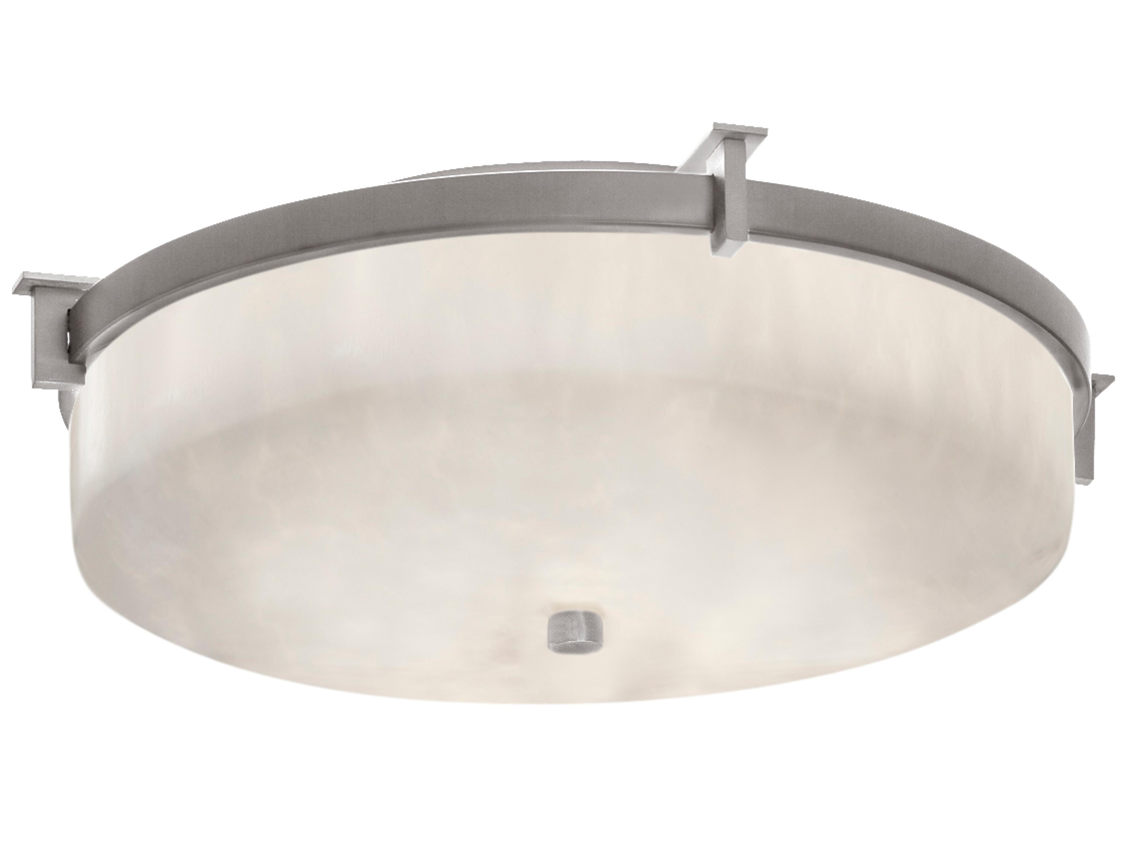 Justice Design Group Clouds 2-Light Nickel Round Flush Mount