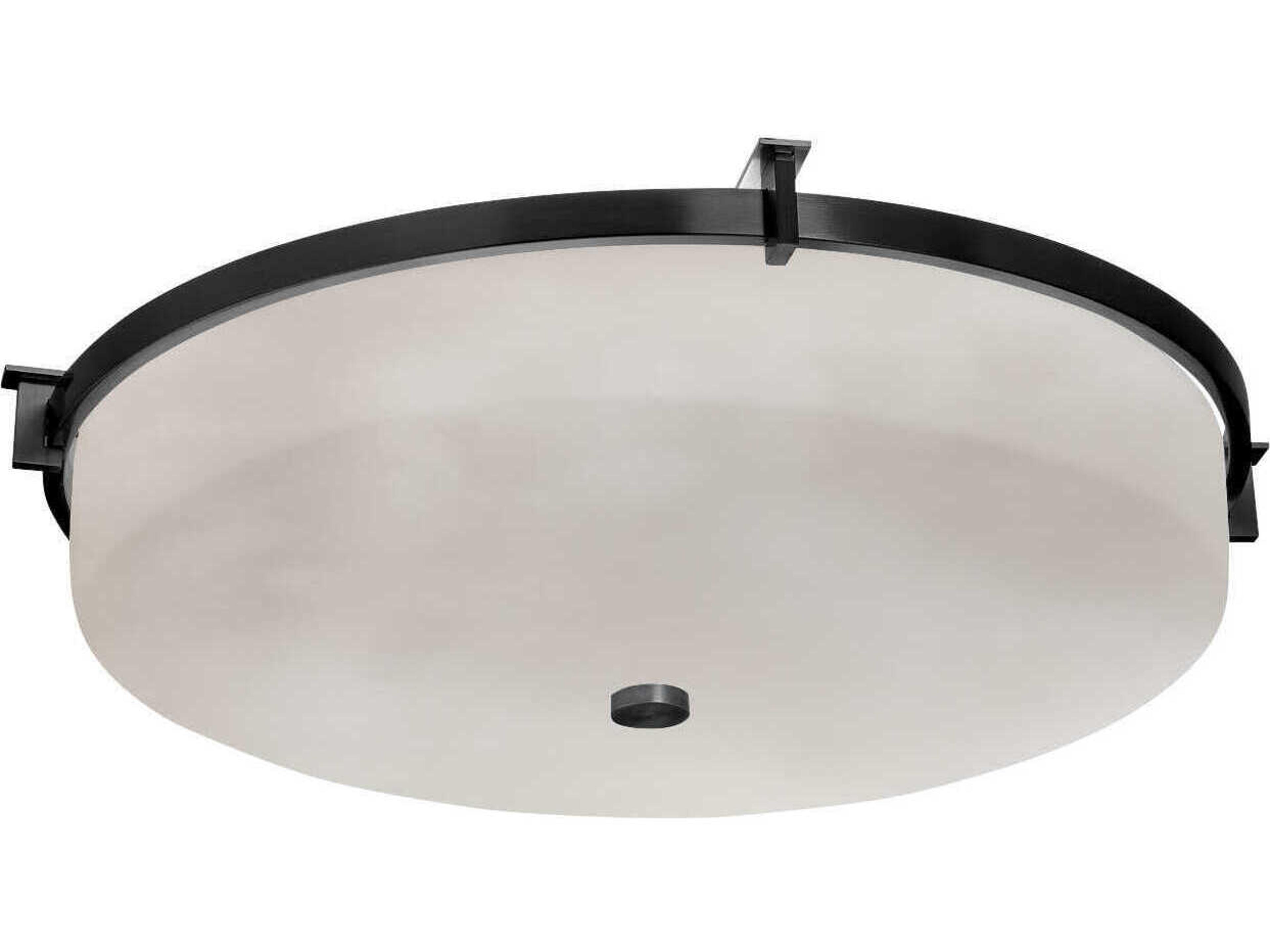 Justice Design Group Clouds 3-Light Black Round Flush Mount