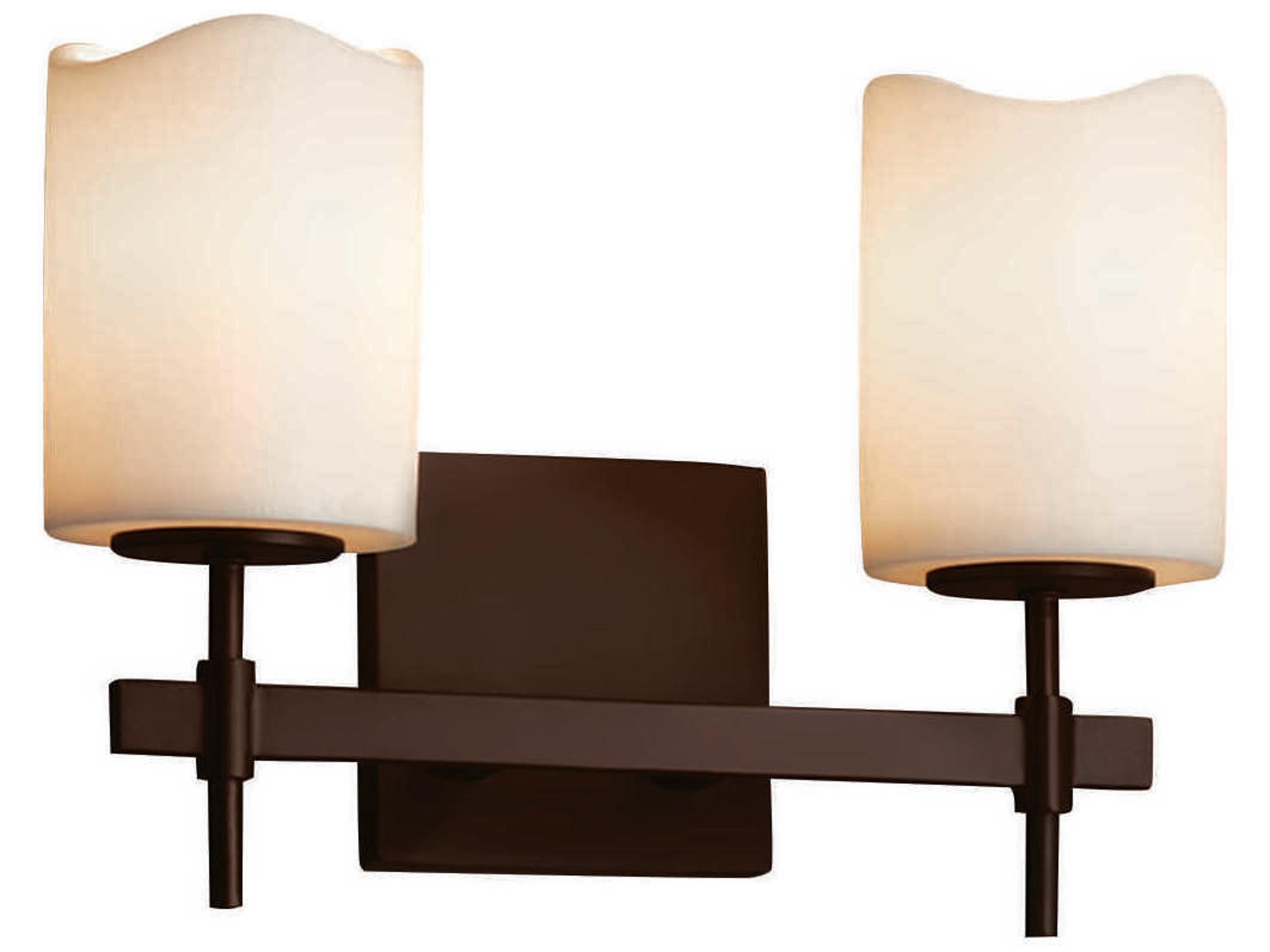 Justice Design Group Candlearia 2-Light Bronze Vanity Light