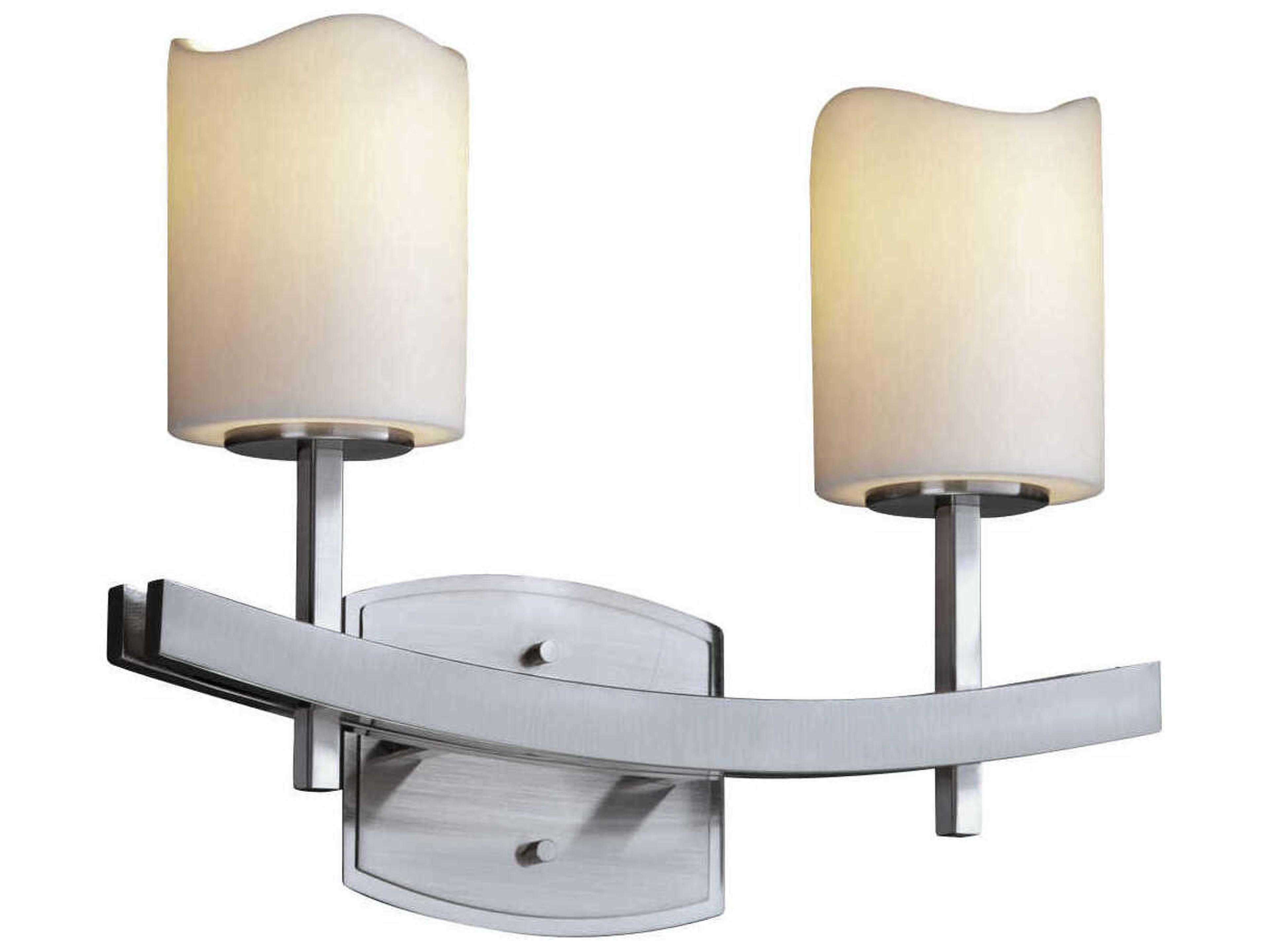 Justice Design Group Candlearia 2-Light Nickel Vanity Light
