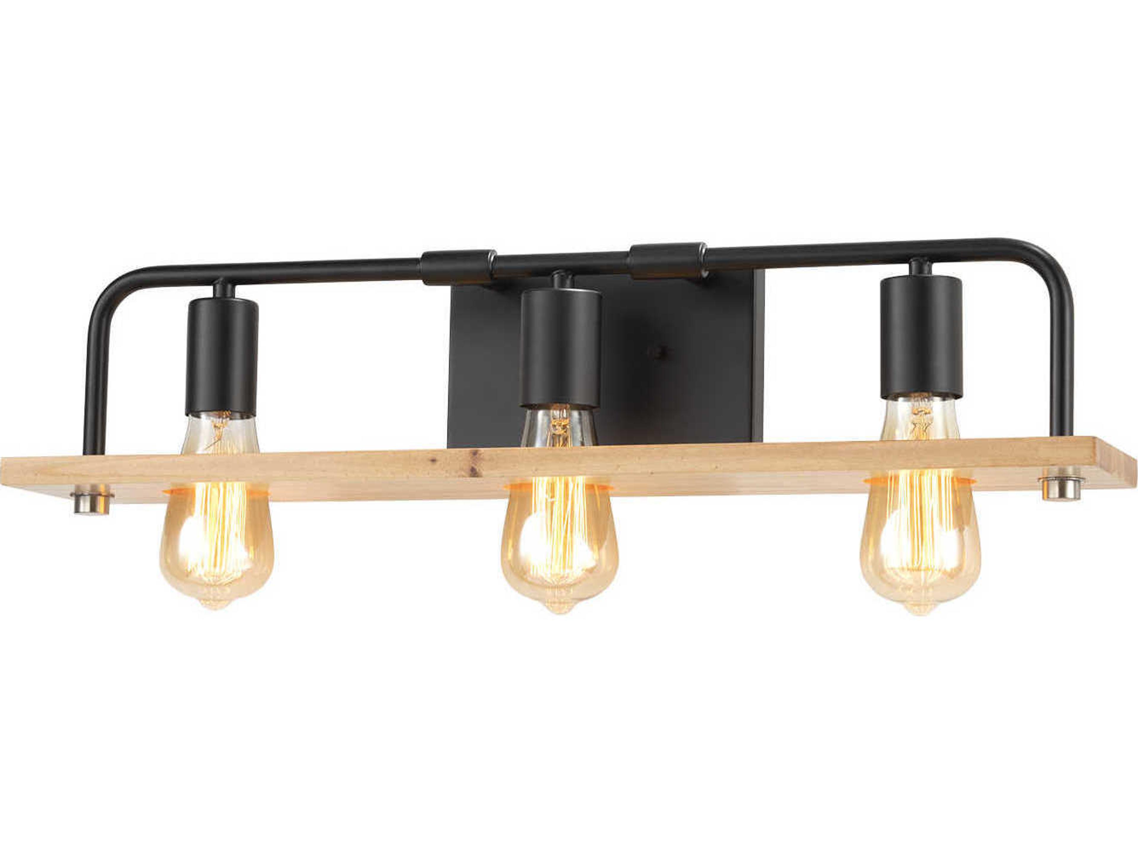 Justice Design Group Eco 3-Light Matte Black Vanity Light