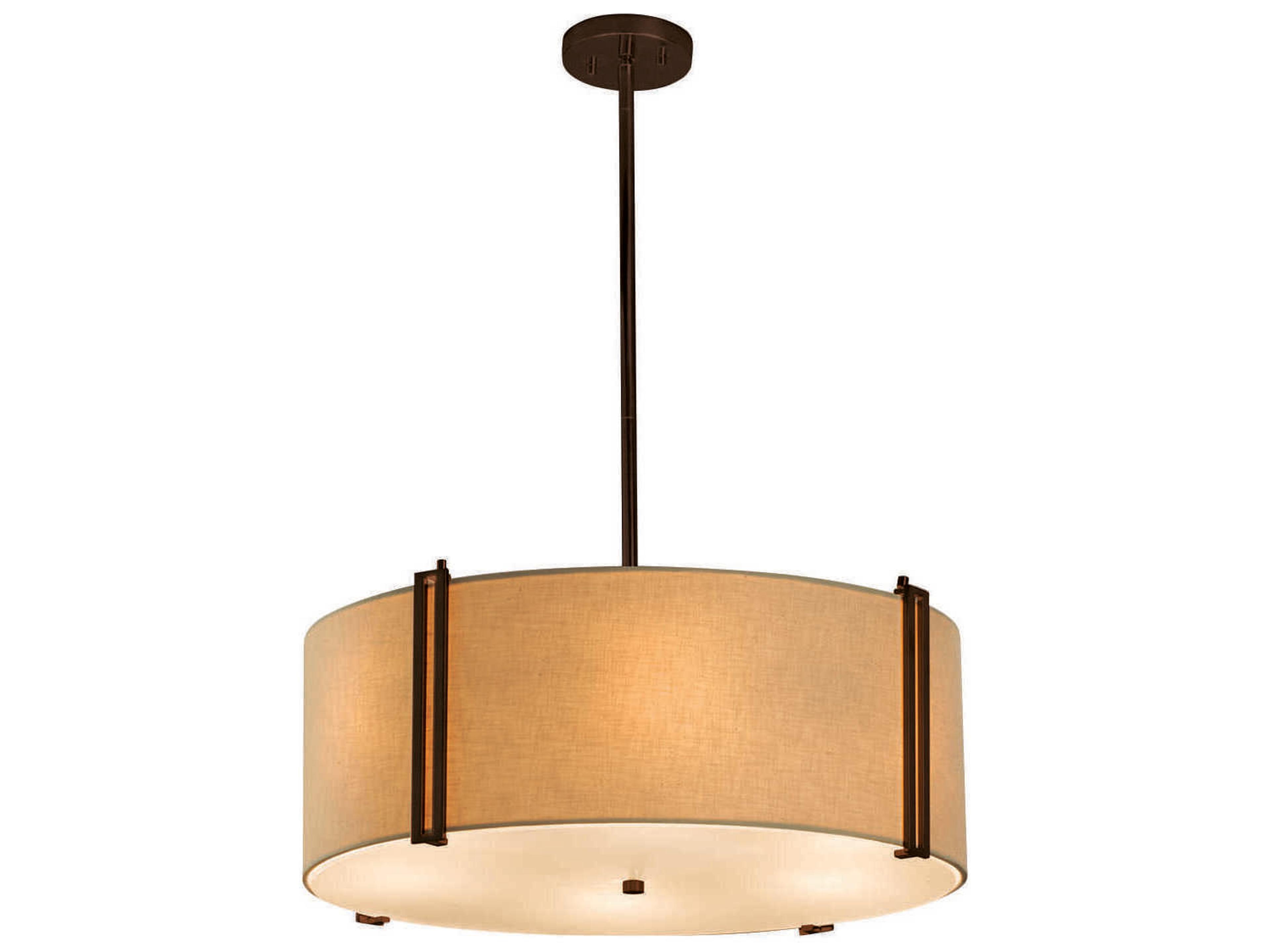 Justice Design Group Textile Bronze Drum Pendant