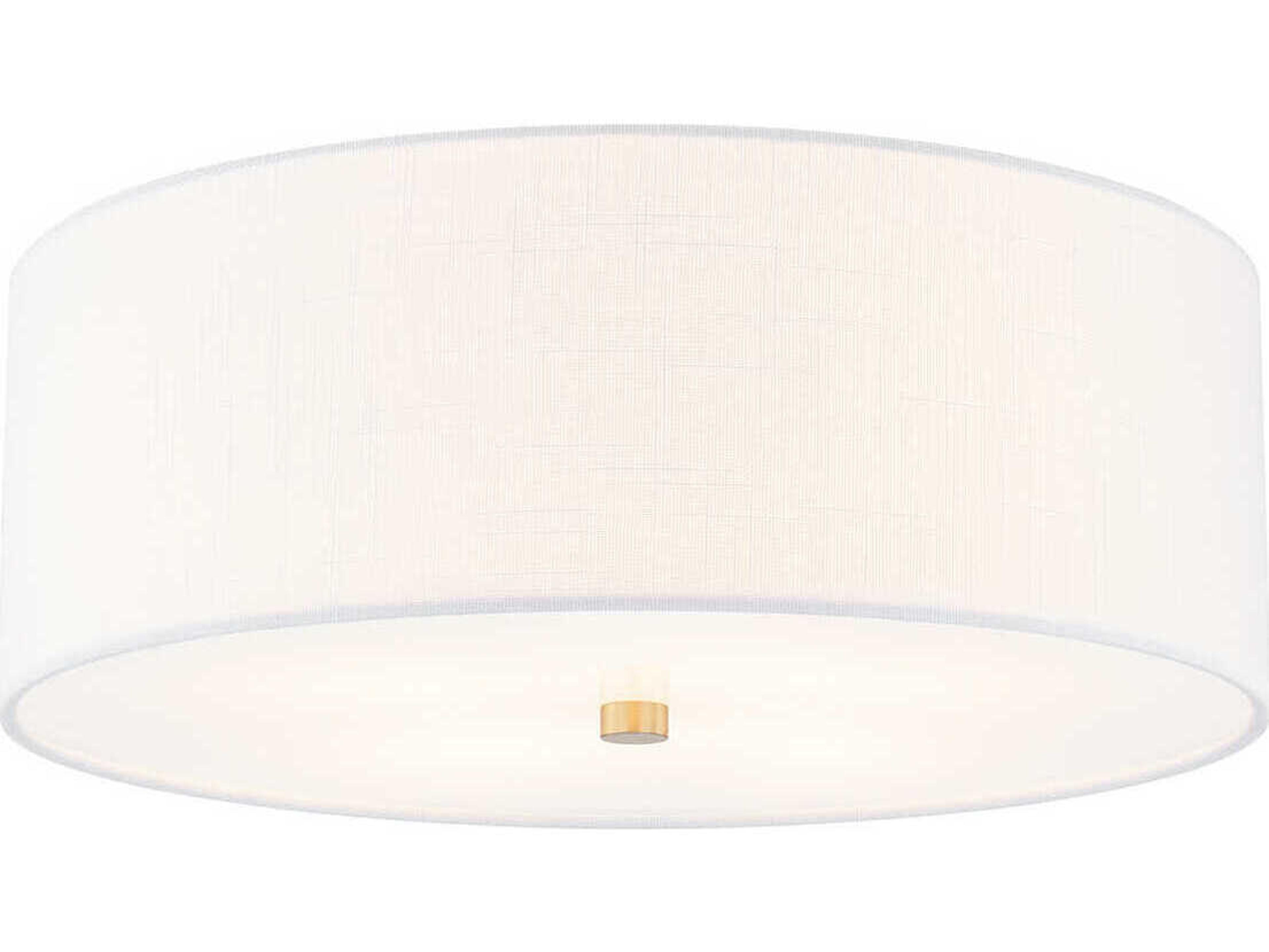 Justice Design Group Textile Classic 4-Light White Drum Flush Mount