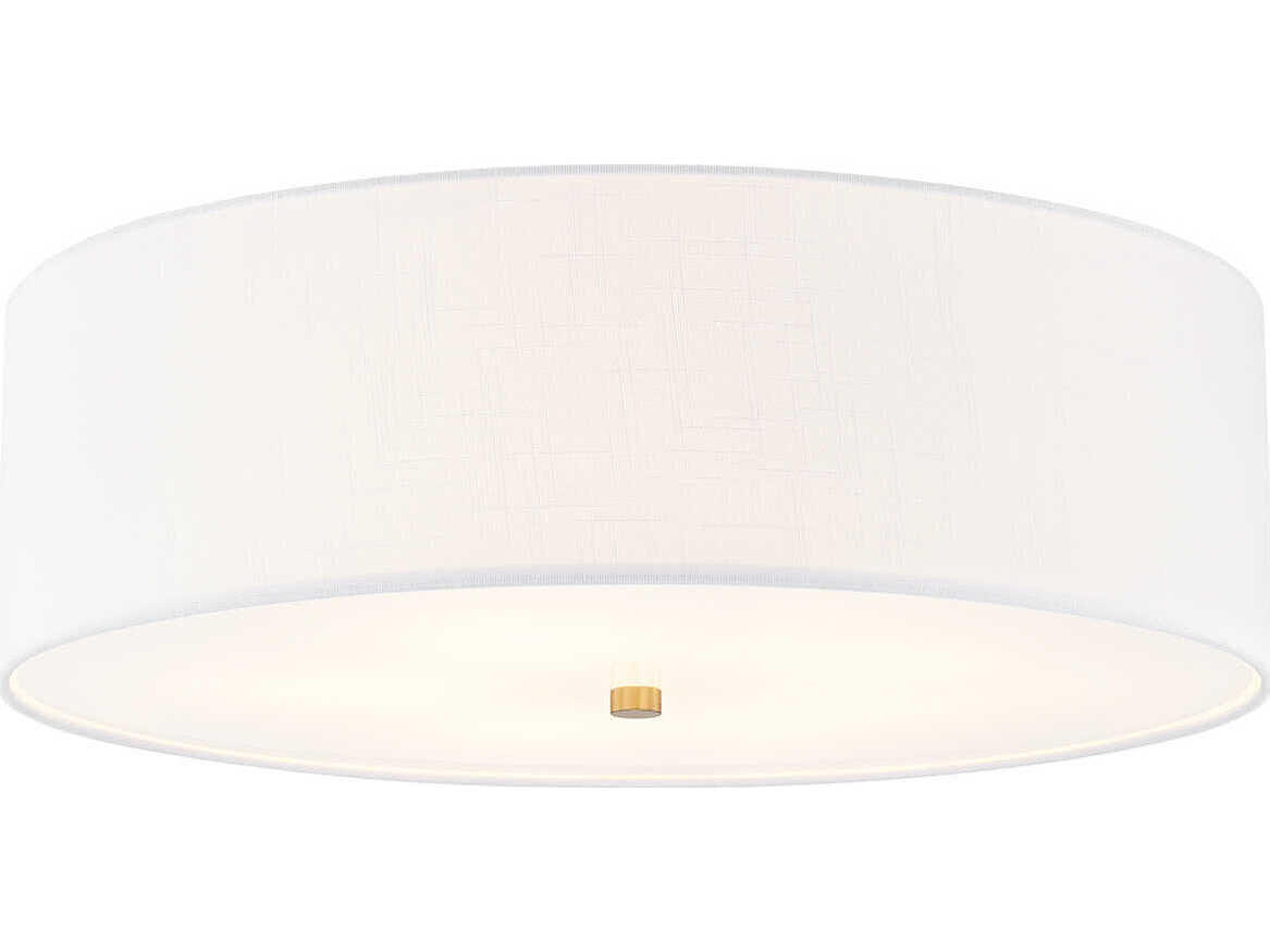 Justice Design Group Textile Classic 5-Light White Drum Flush Mount