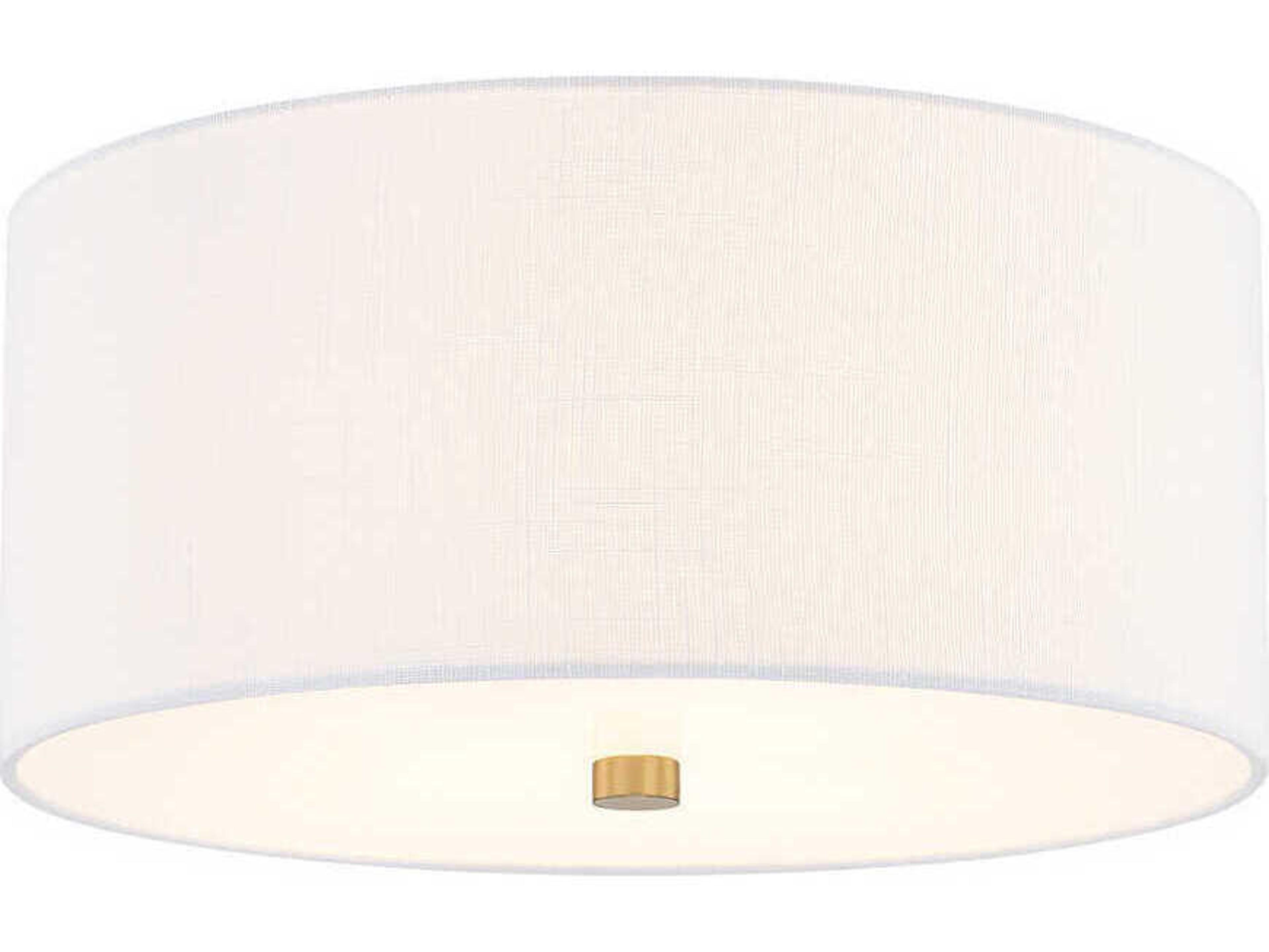 Justice Design Group Textile Classic 3-Light White Drum Flush Mount