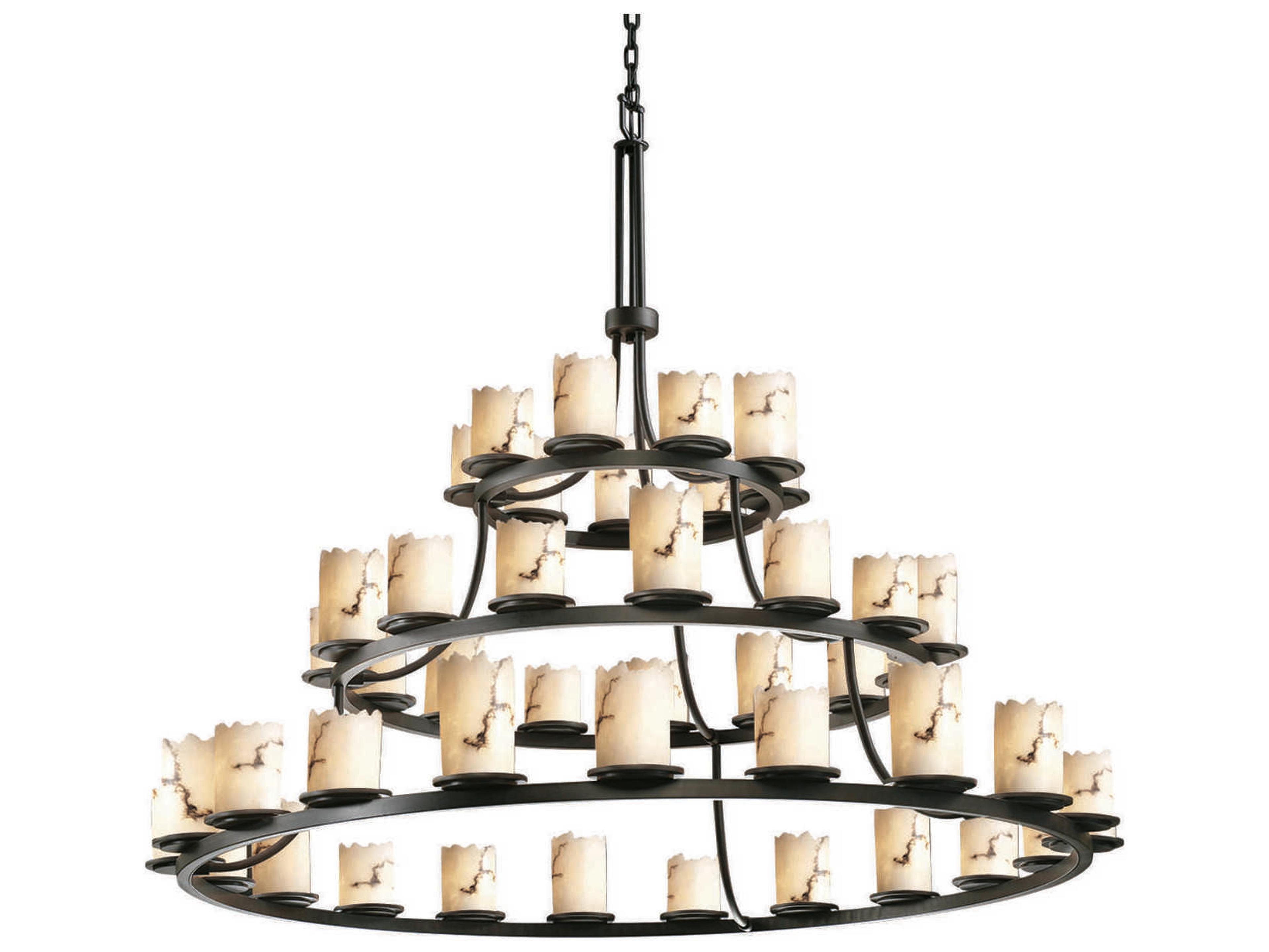Justice Design Group Lumenaria 45-Light Bronze Cylinder Tiered Chandelier