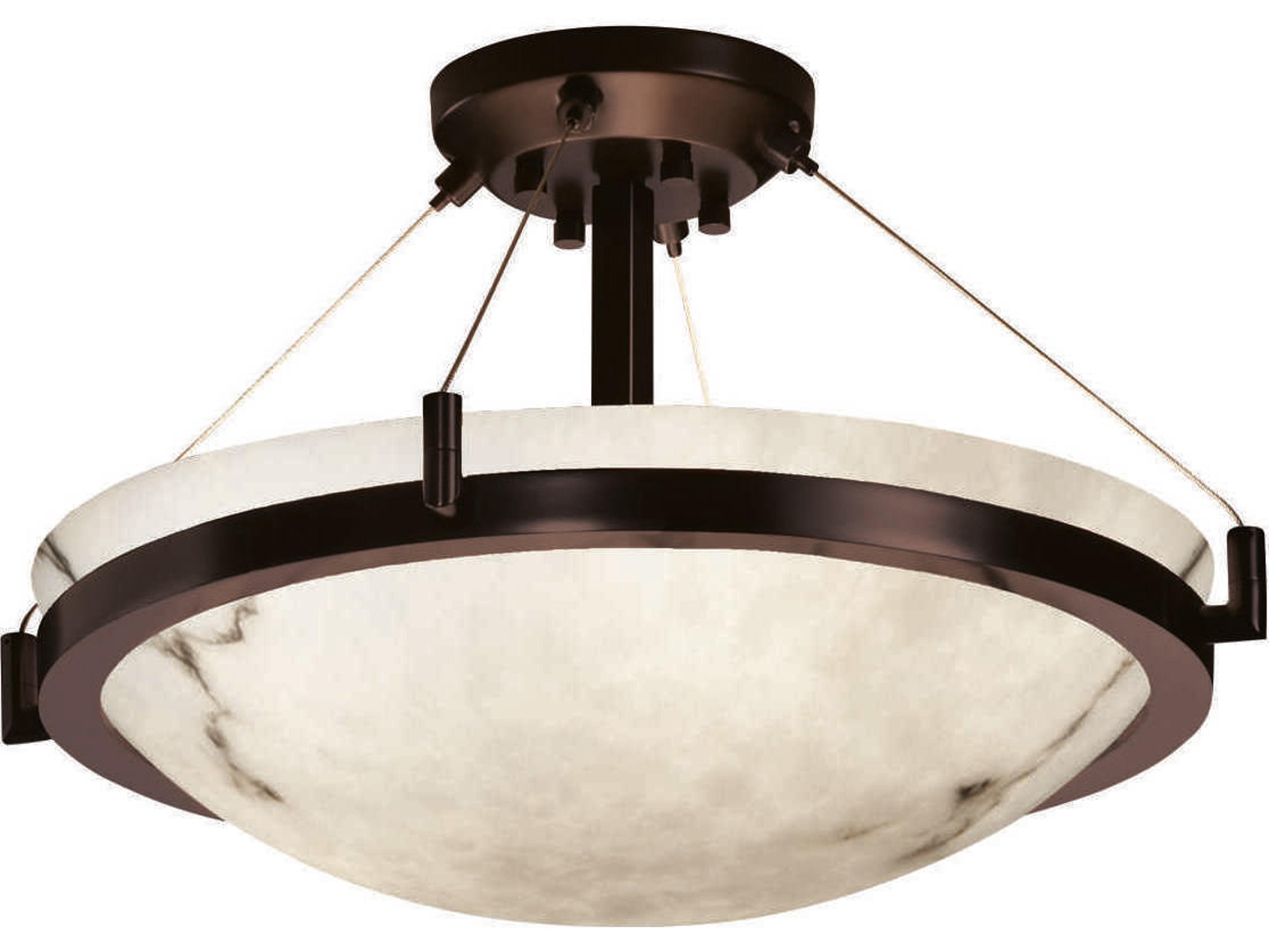 Justice Design Group Lumenaria 3-Light Bronze Bowl Semi Flush Mount