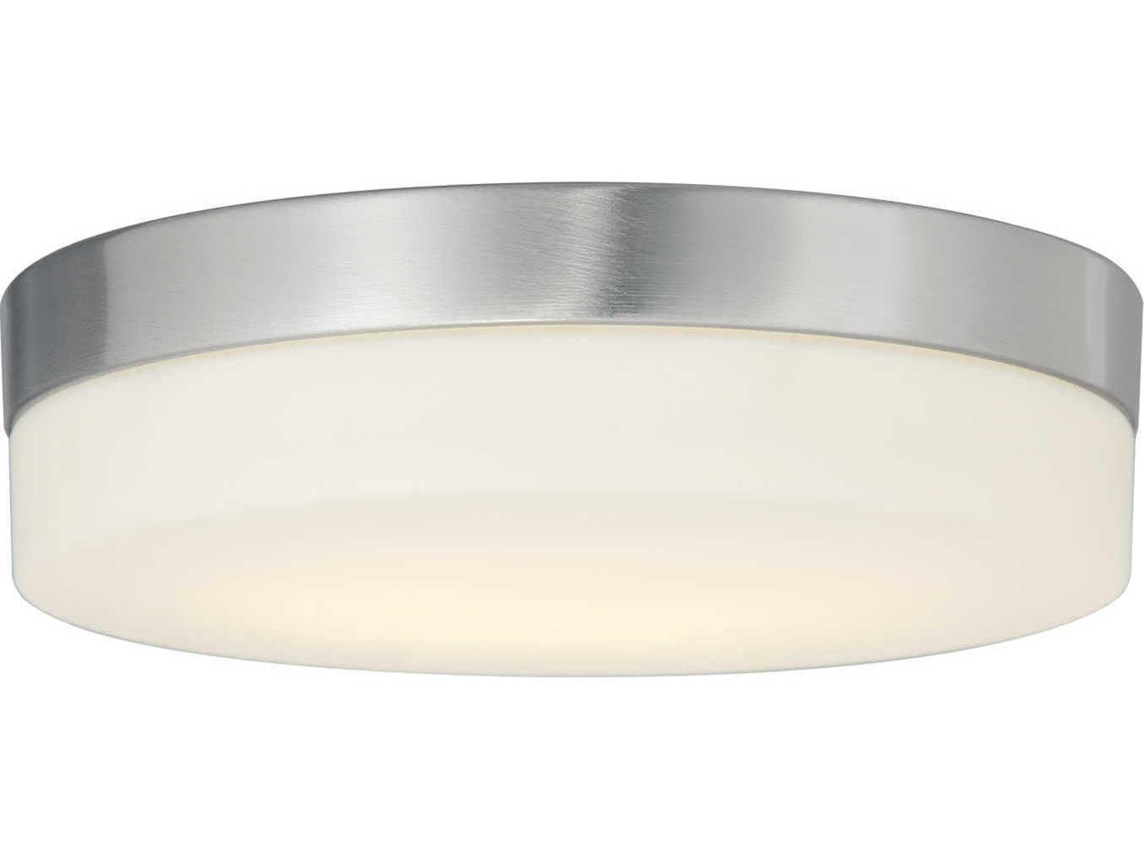Justice Design Group Fusion Brushed Nickel Glass LED Drum Round Flush Mount