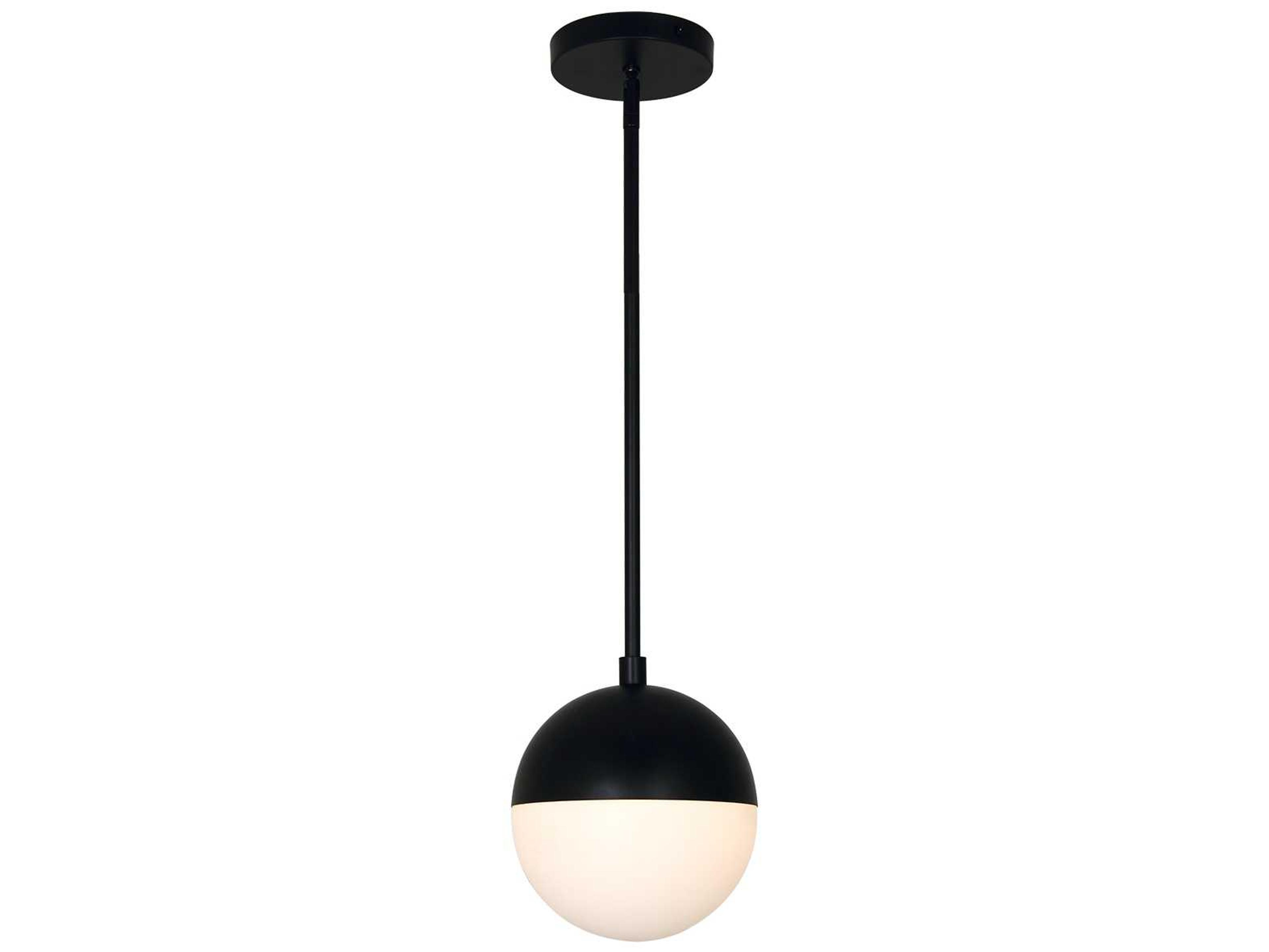 Justice Design Group Fusion 1-Light Black Glass LED Globe Mini Pendant