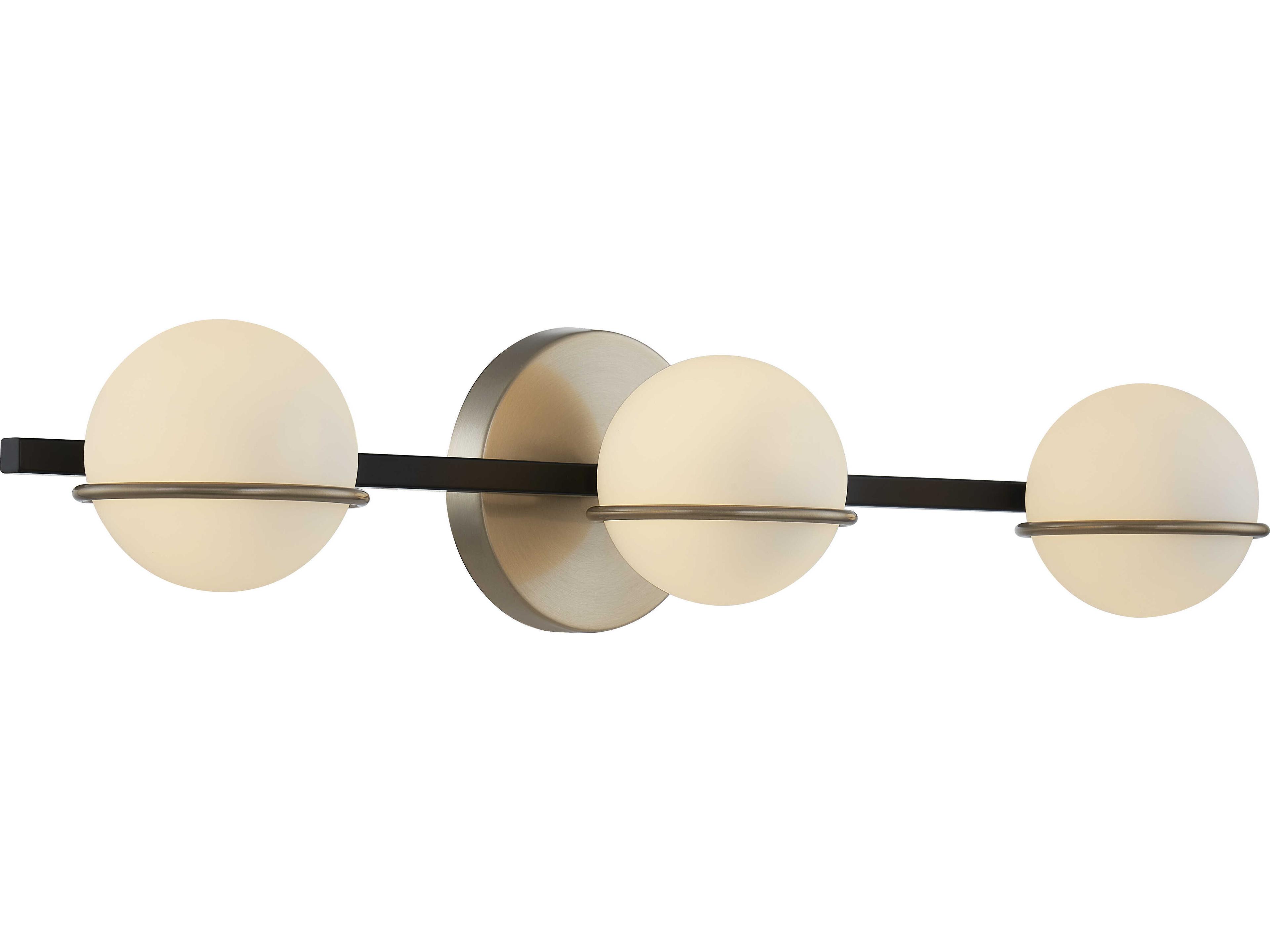 Justice Design Group Fusion 3-Light Black Glass LED Vanity Light