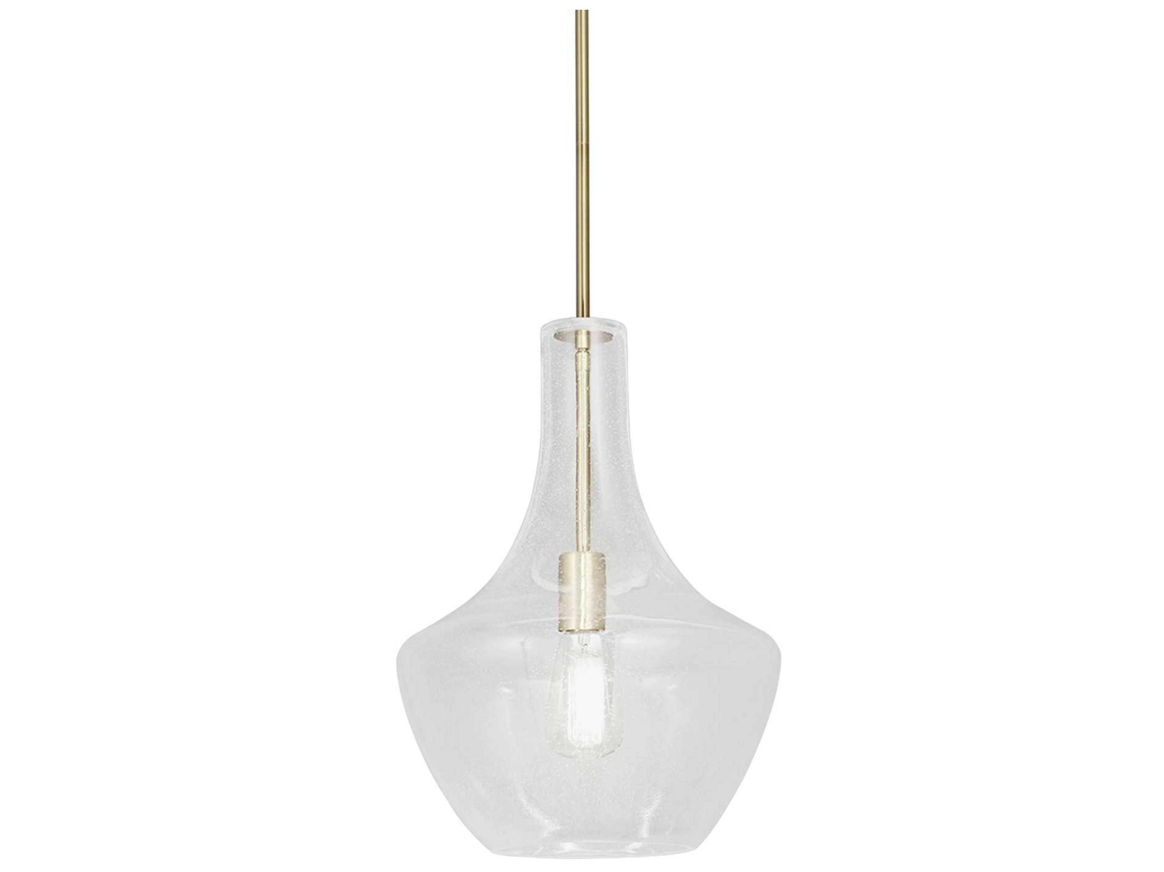 Justice Design Group Fusion 1-Light Brass Glass Pendant