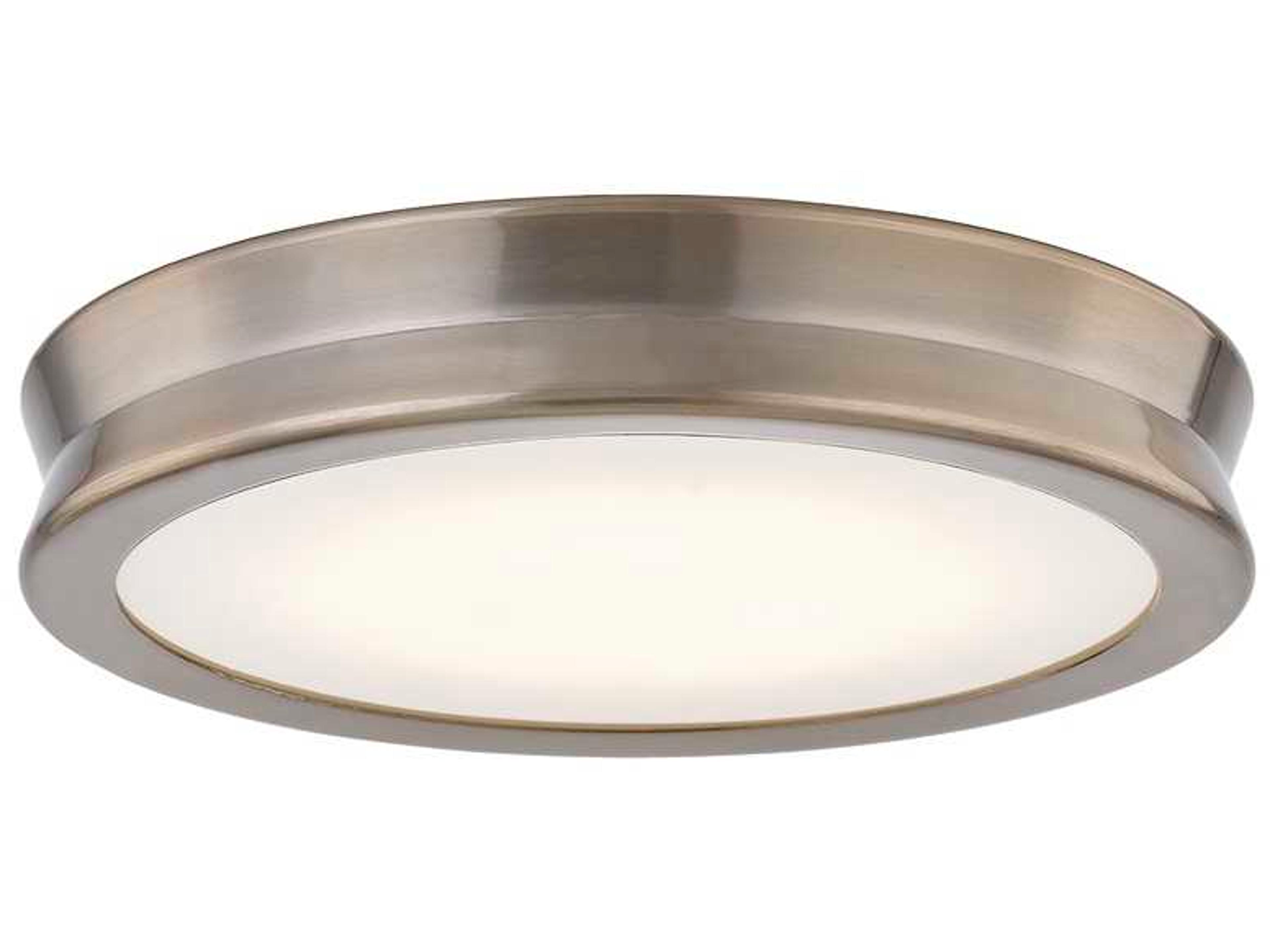 Justice Design Group Fusion Brass Glass LED Round Flush Mount