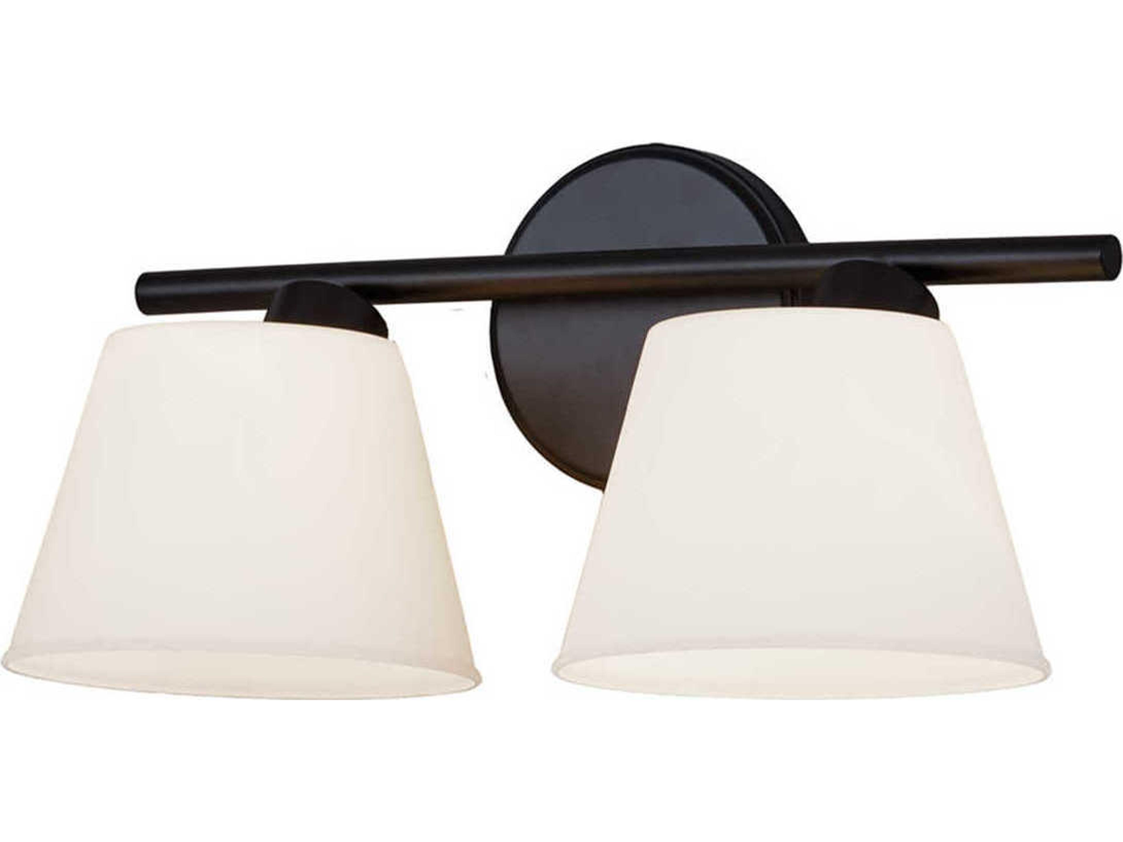 Justice Design Group Fusion 2-Light Matte Black Glass Vanity Light