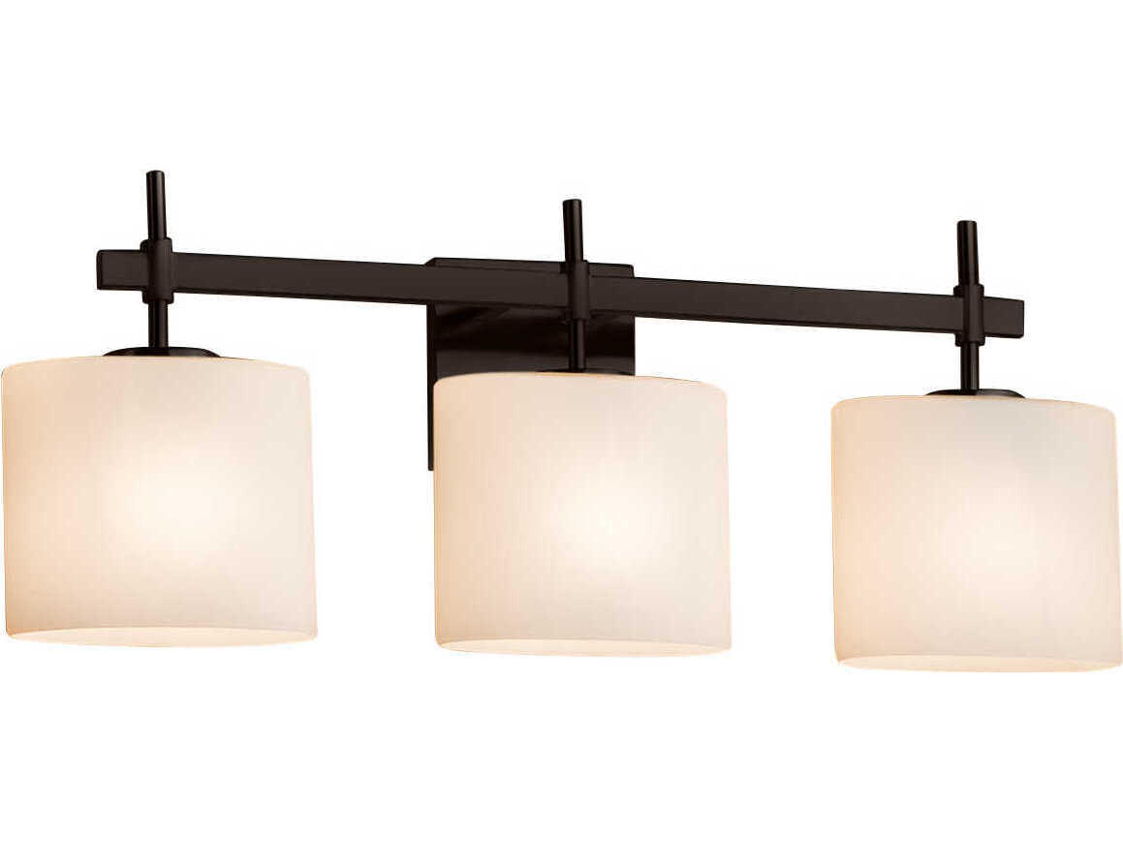 Justice Design Group Fusion 3-Light Bronze Glass Vanity Light
