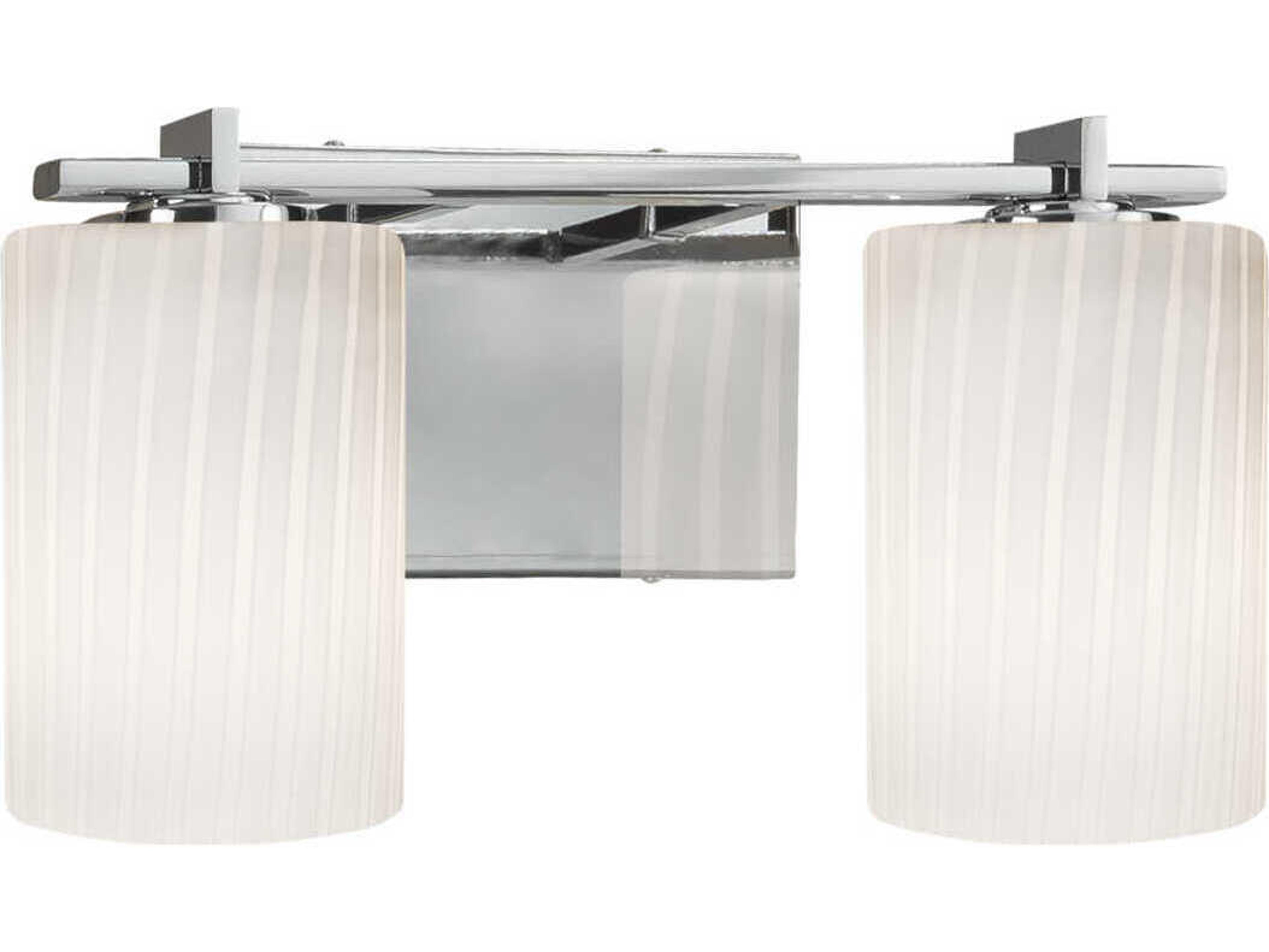Justice Design Group Fusion 2-Light Nickel Glass Vanity Light