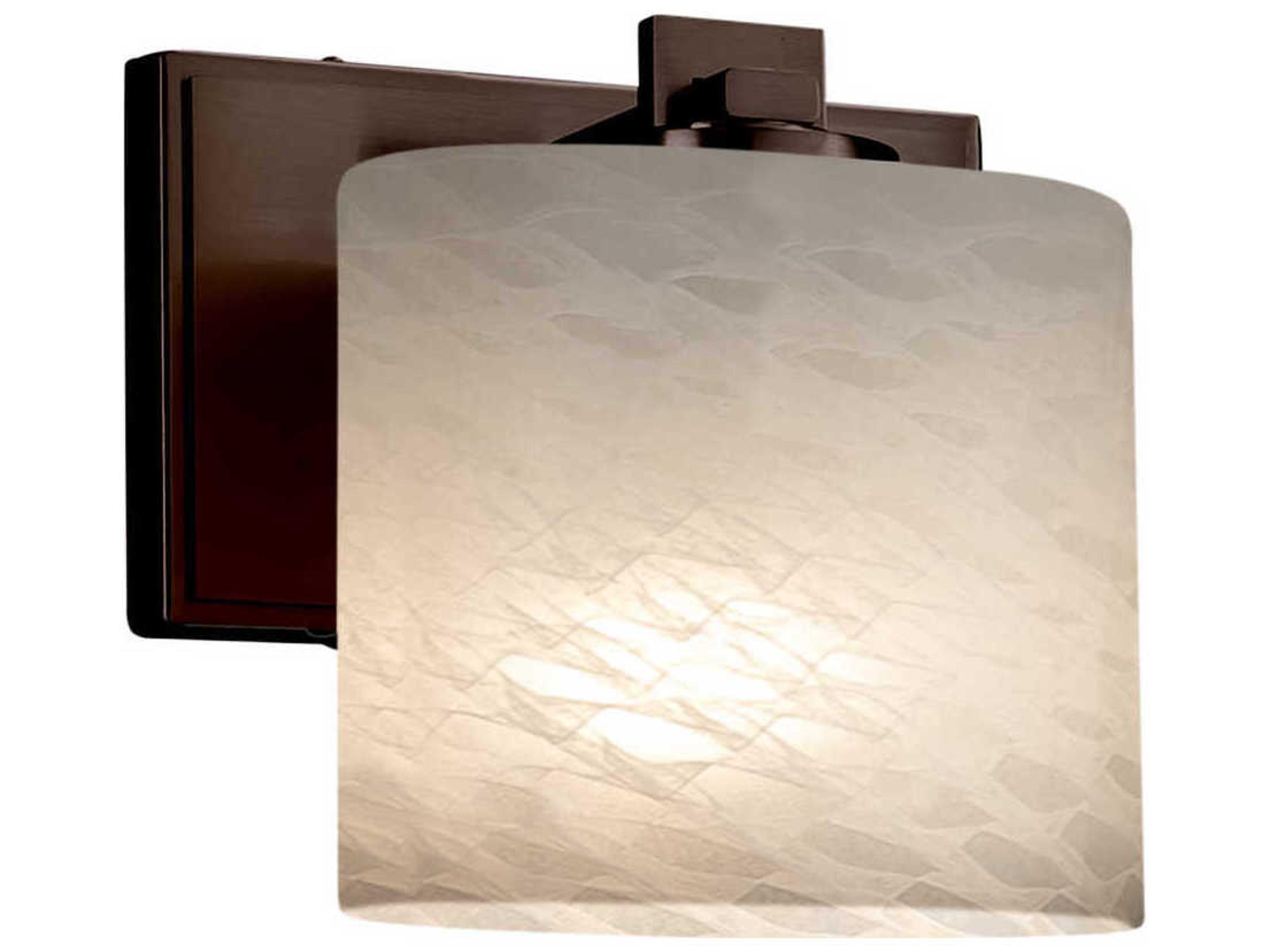 Justice Design Group Fusion Bronze Glass Wall Sconce