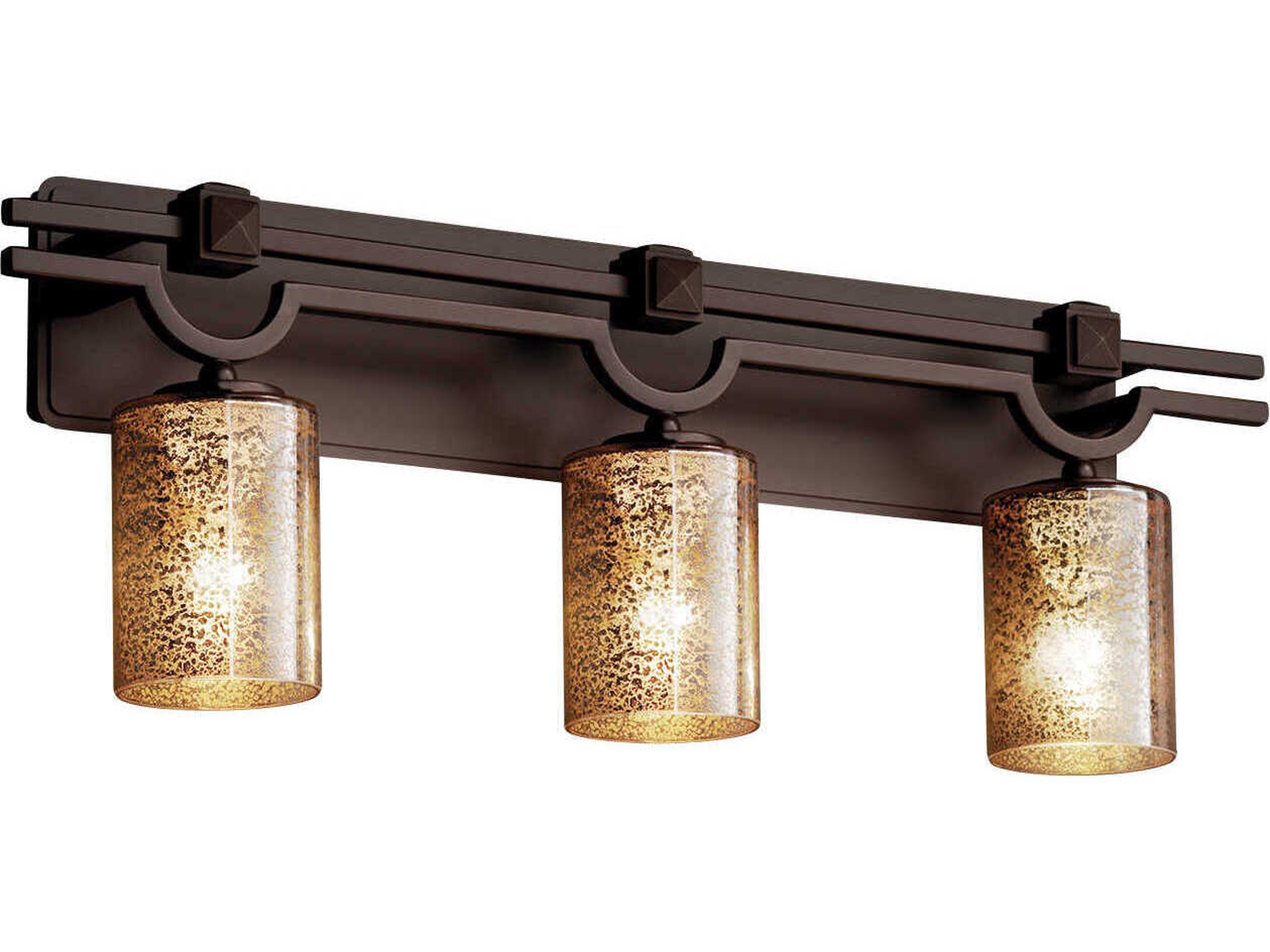 Justice Design Group Fusion 3-Light Bronze Glass Vanity Light