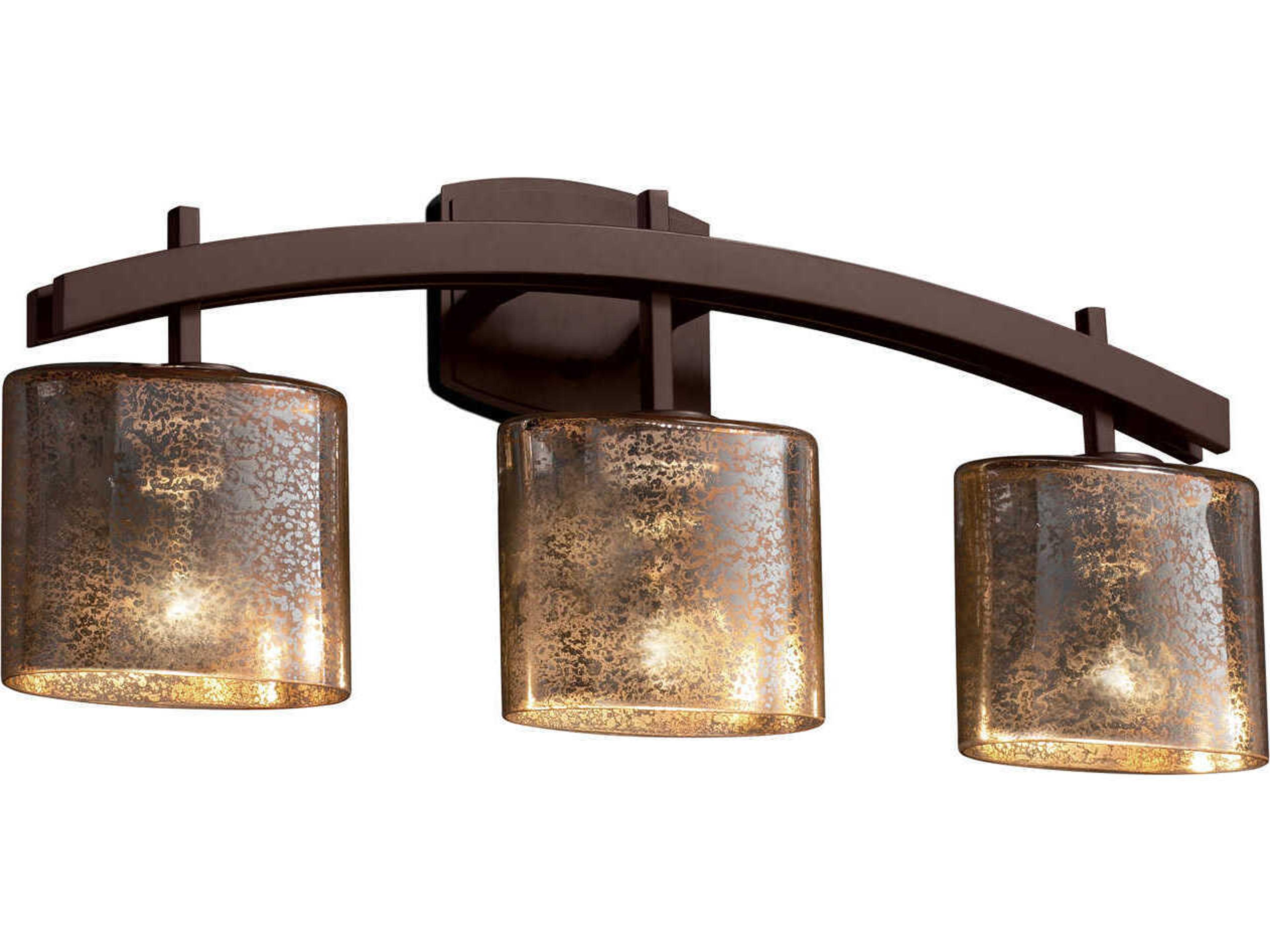 Justice Design Group Fusion 3-Light Bronze Glass Vanity Light