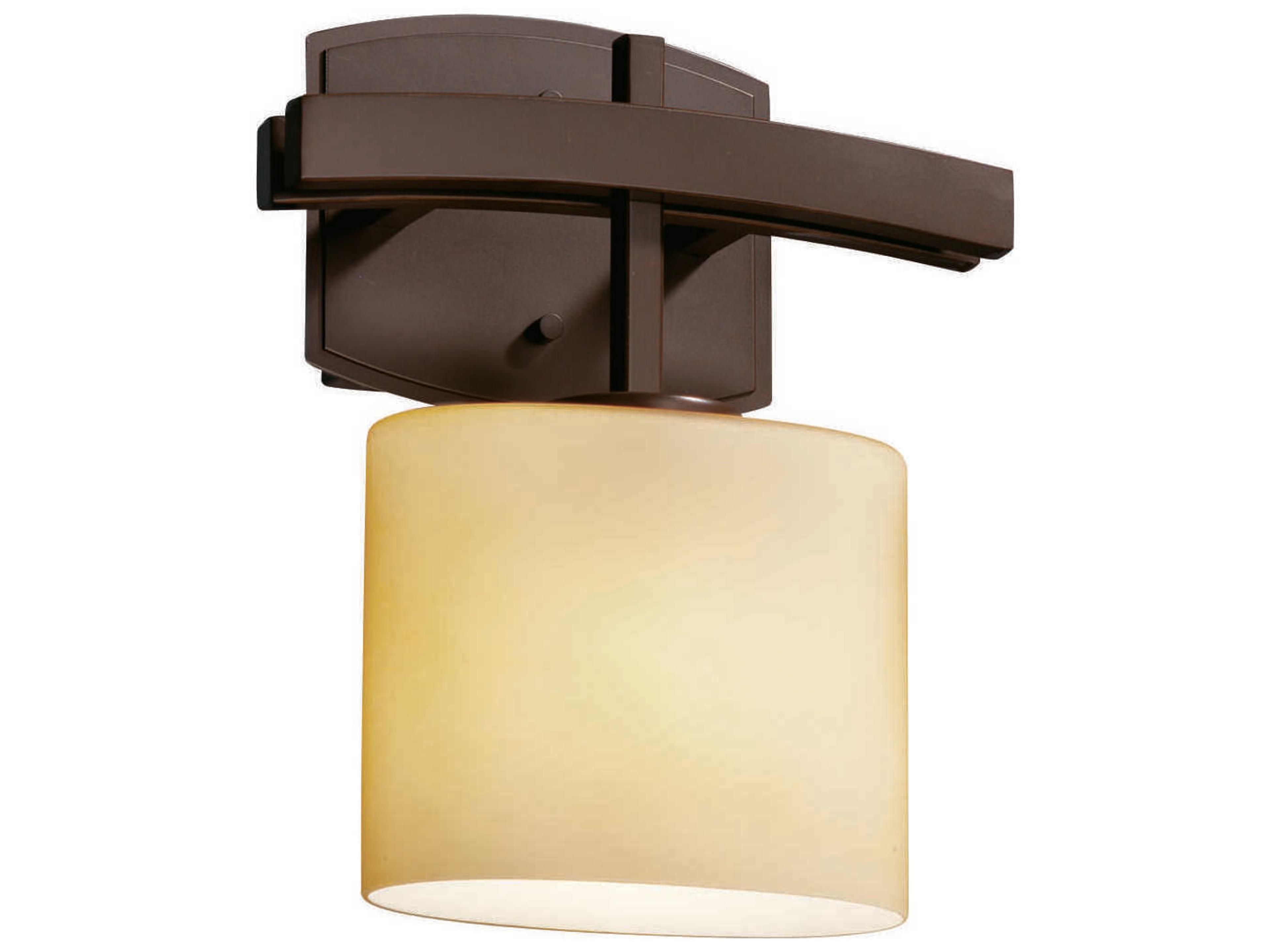 Justice Design Group Fusion 1-Light Bronze Glass Wall Sconce