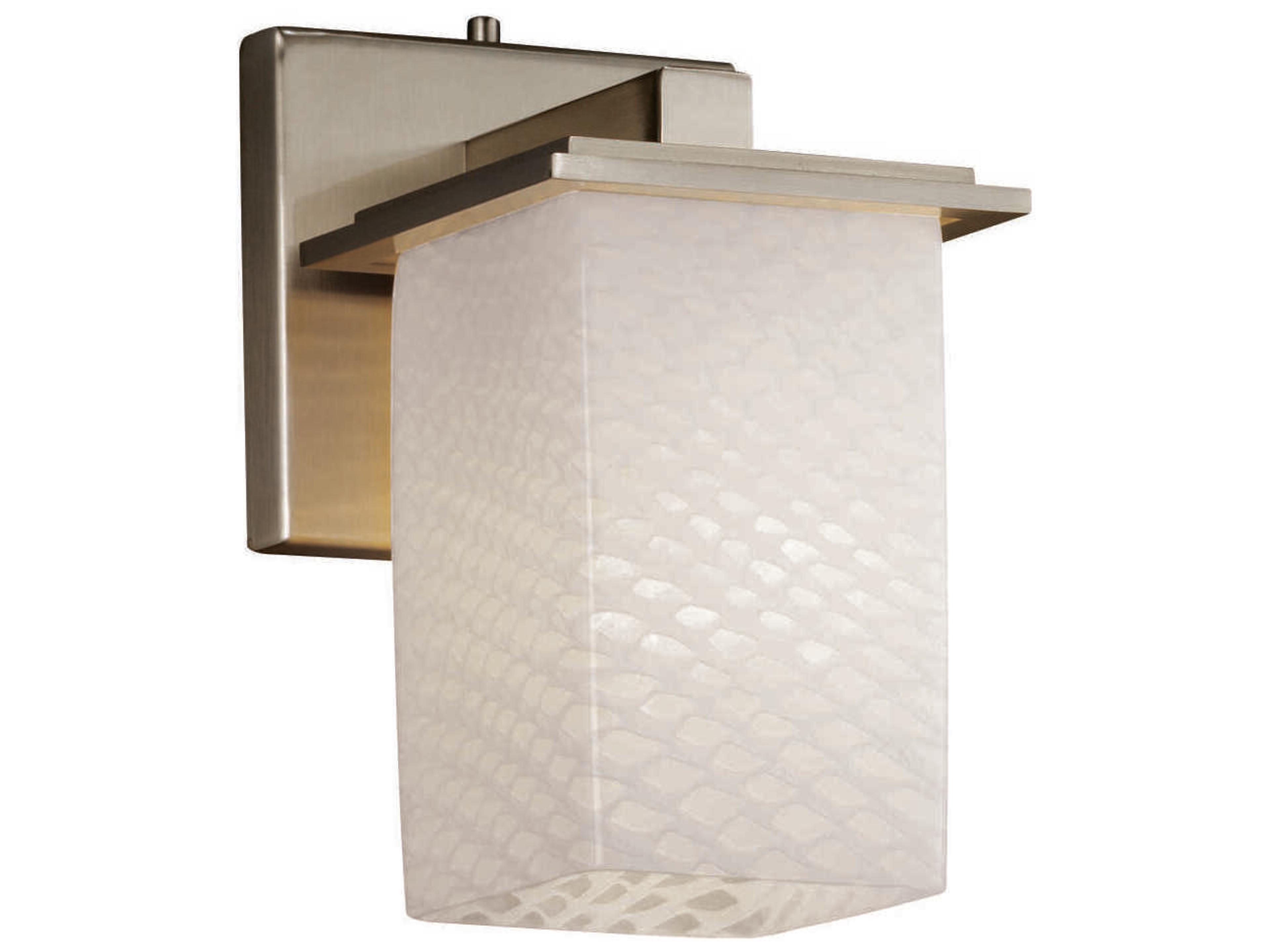 Justice Design Group Fusion 1-Light Nickel Glass Wall Sconce