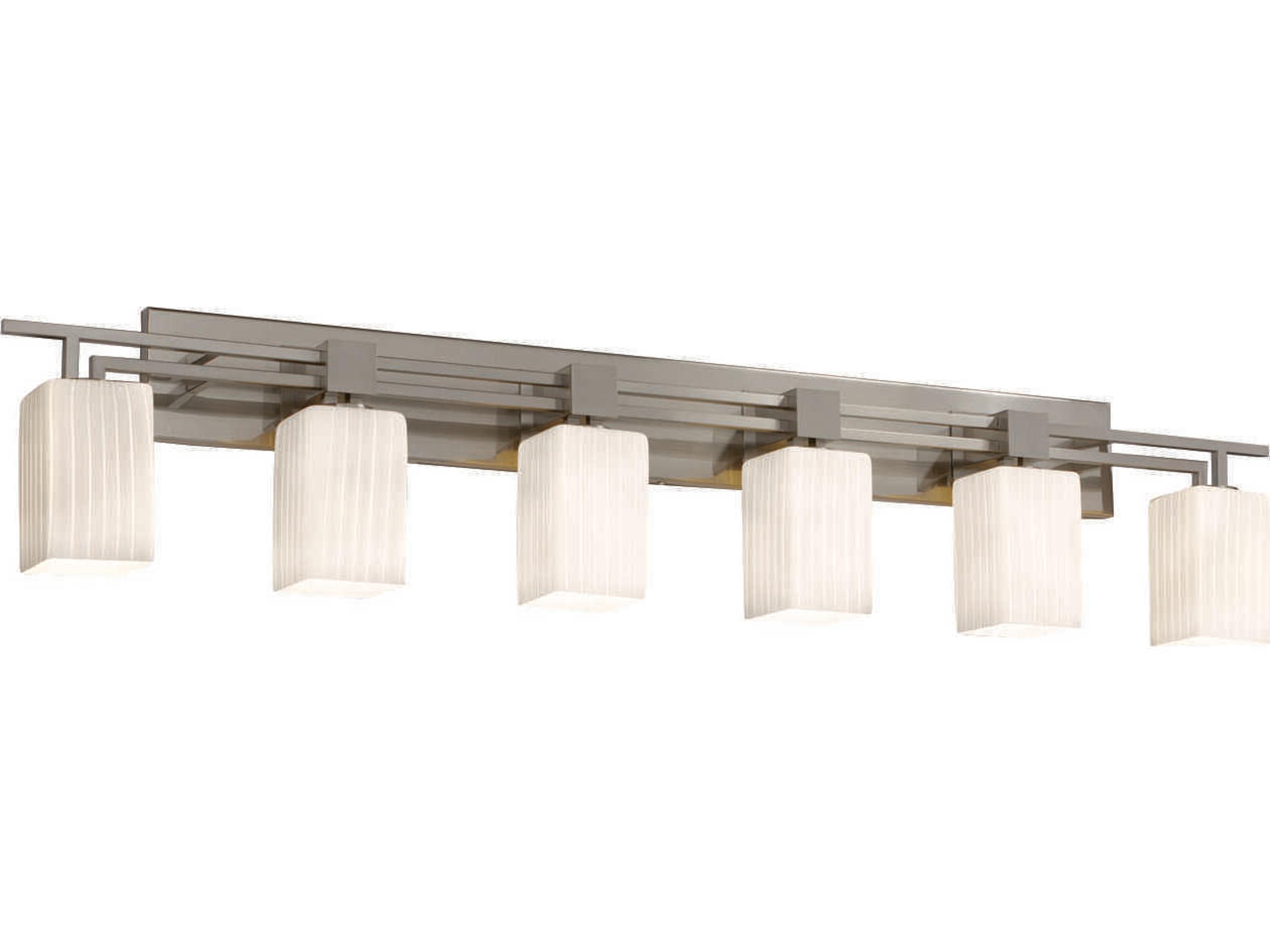 Justice Design Group Fusion 6-Light Nickel Glass Vanity Light