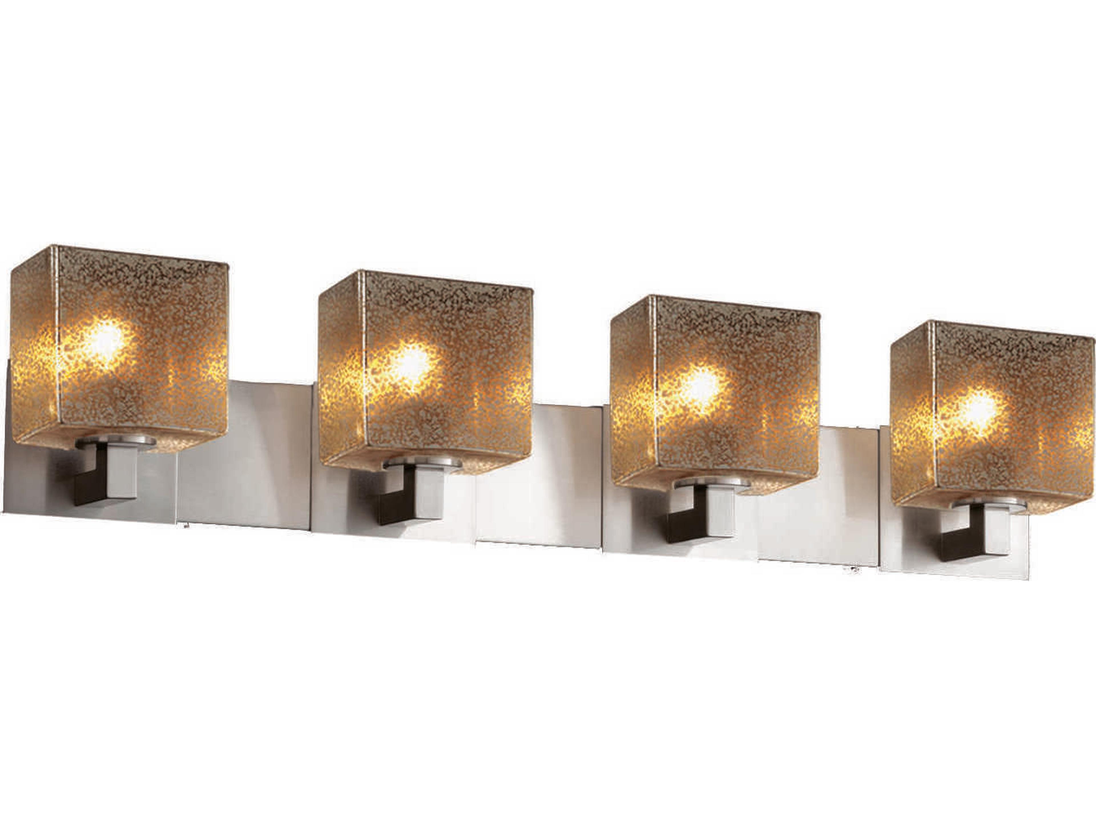Justice Design Group Fusion 4-Light Chrome Glass Vanity Light