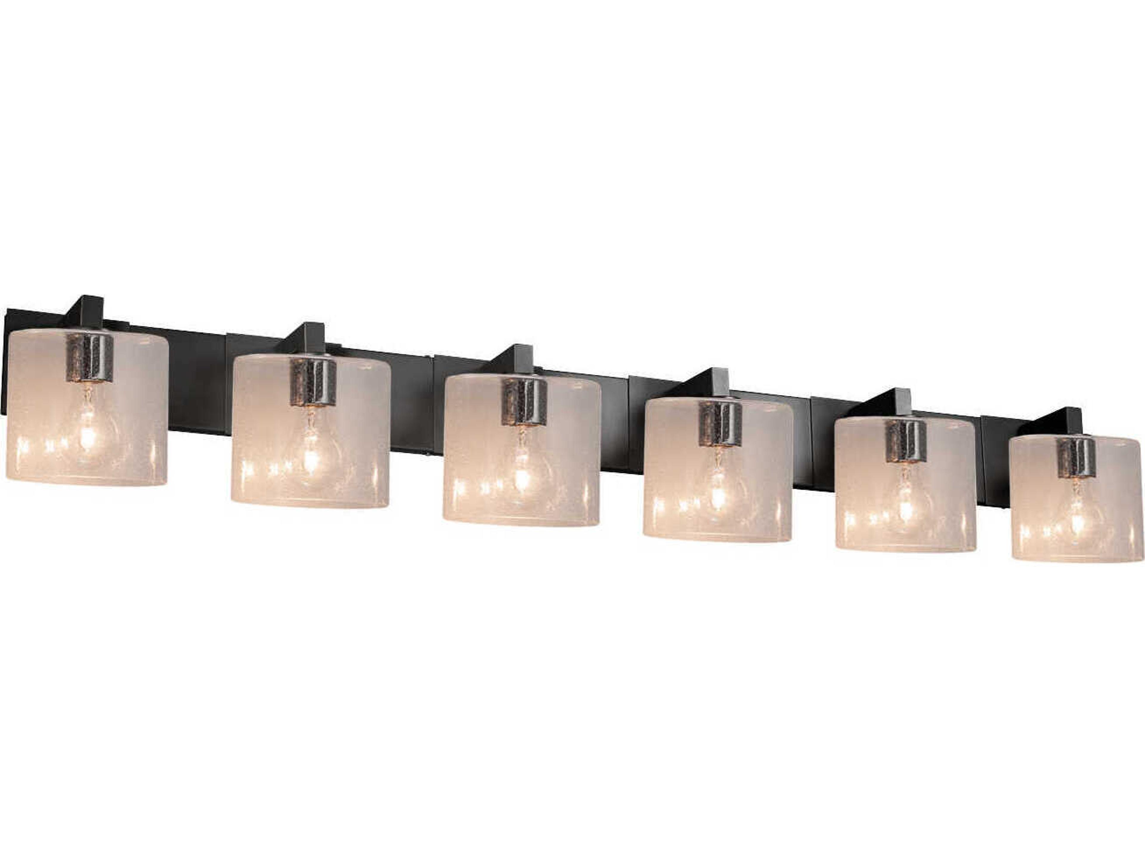 Justice Design Group Fusion 6-Light Nickel Glass Vanity Light