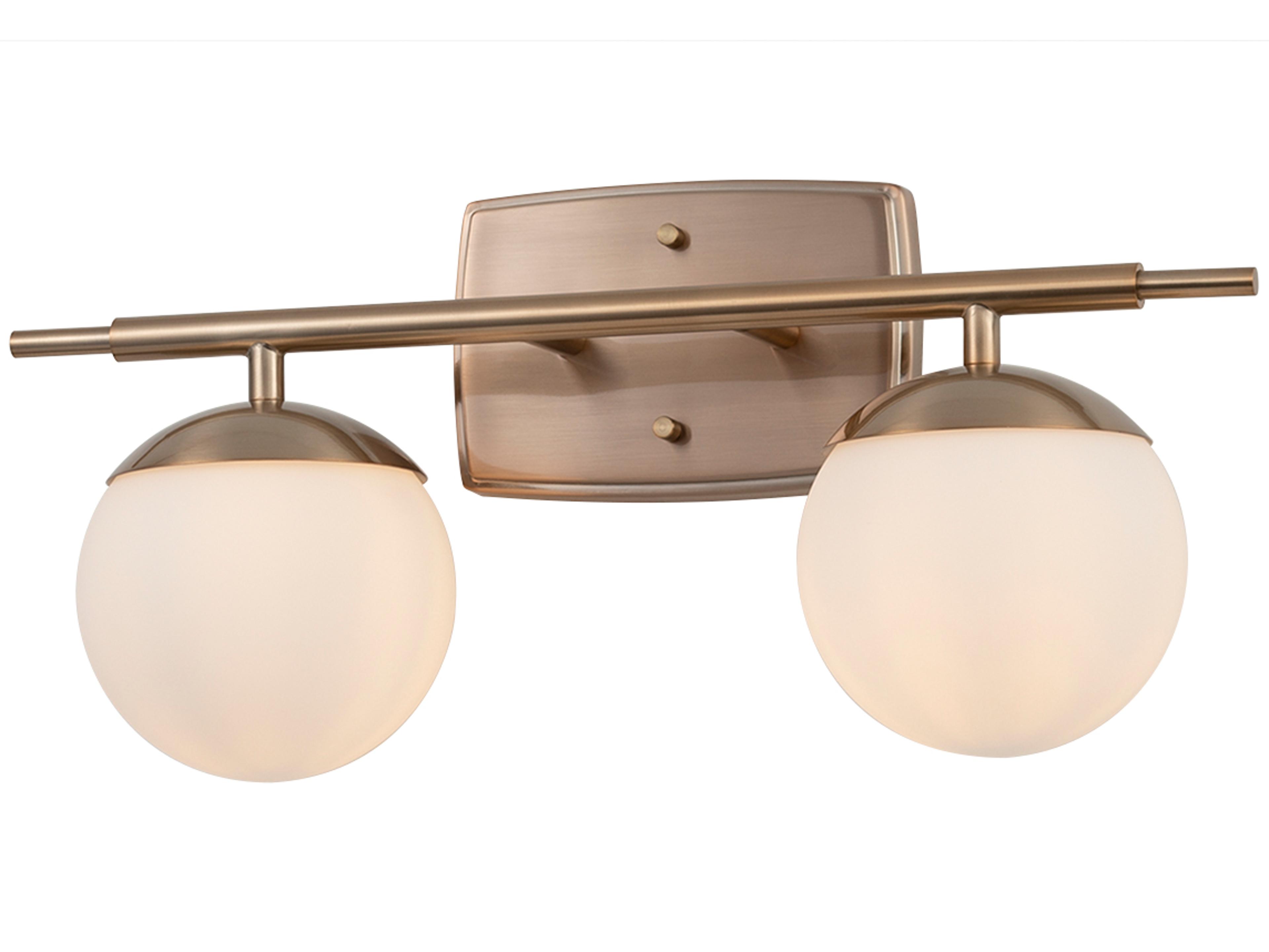Justice Design Group Fusion 2-Light Brass Glass Vanity Light