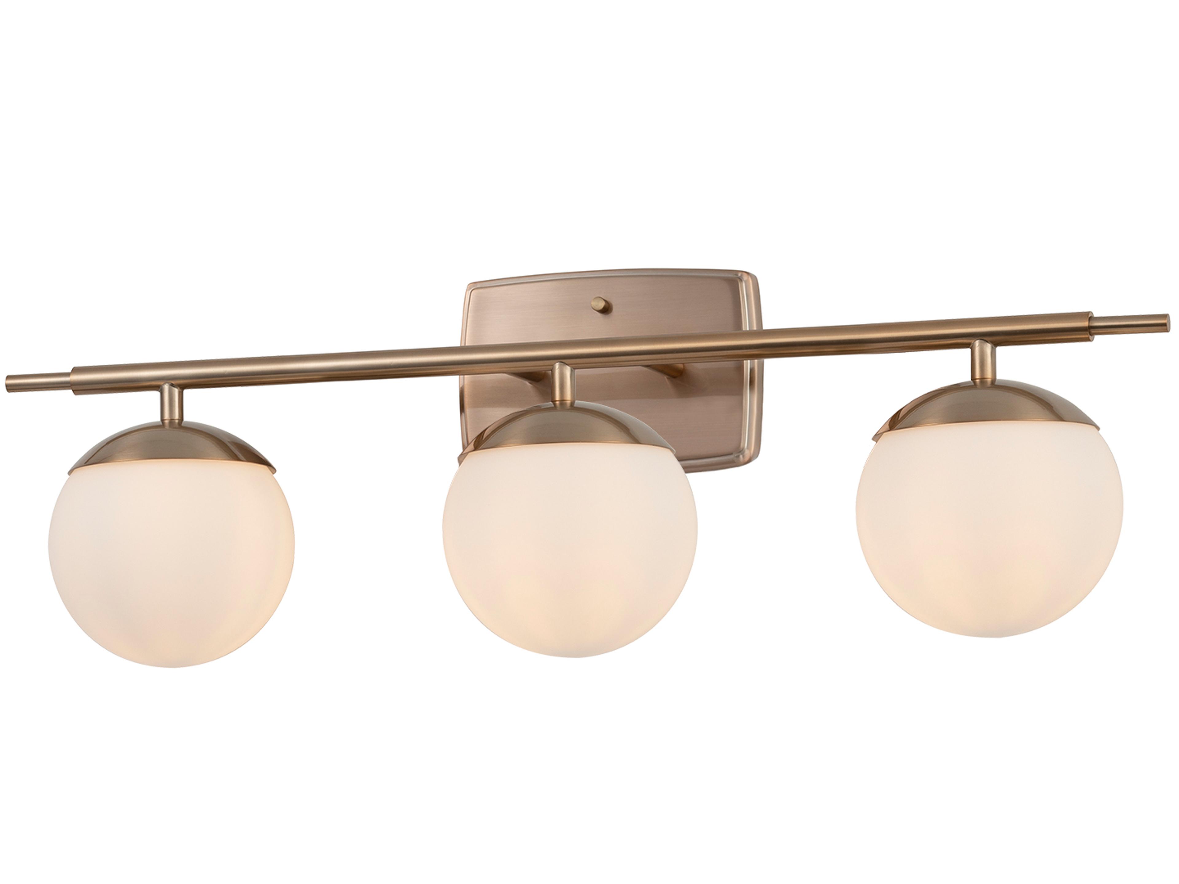 Justice Design Group Fusion 3-Light Brass Glass Vanity Light