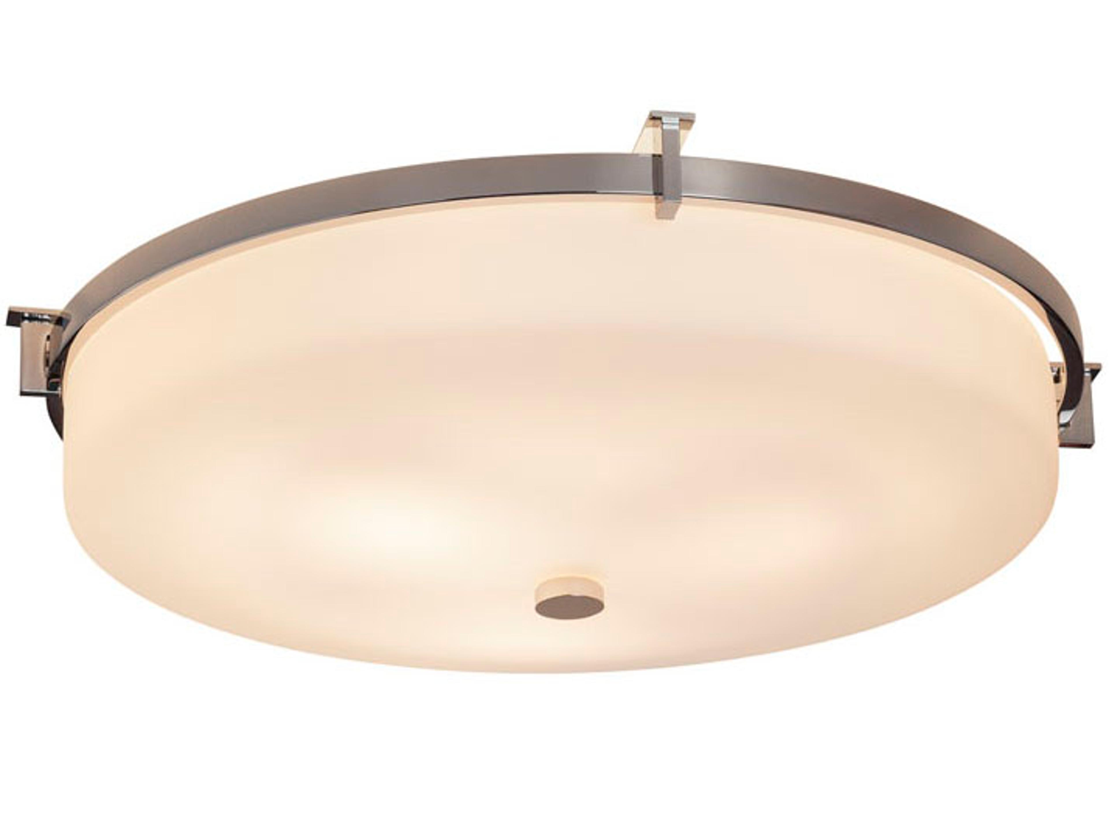 Justice Design Group Fusion 3-Light Nickel Glass Round Flush Mount