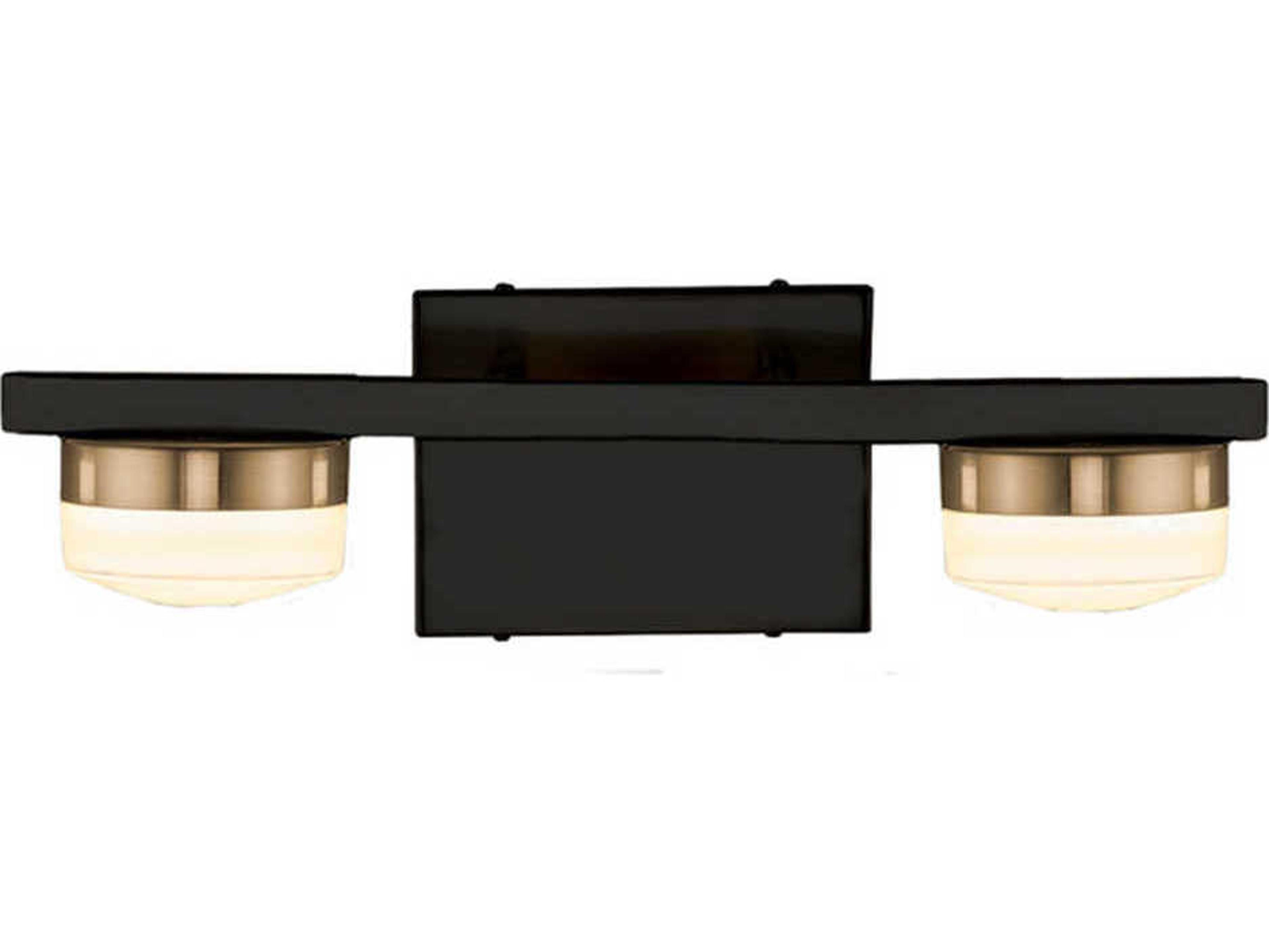 Justice Design Group Fusion Black Glass LED Vanity Light