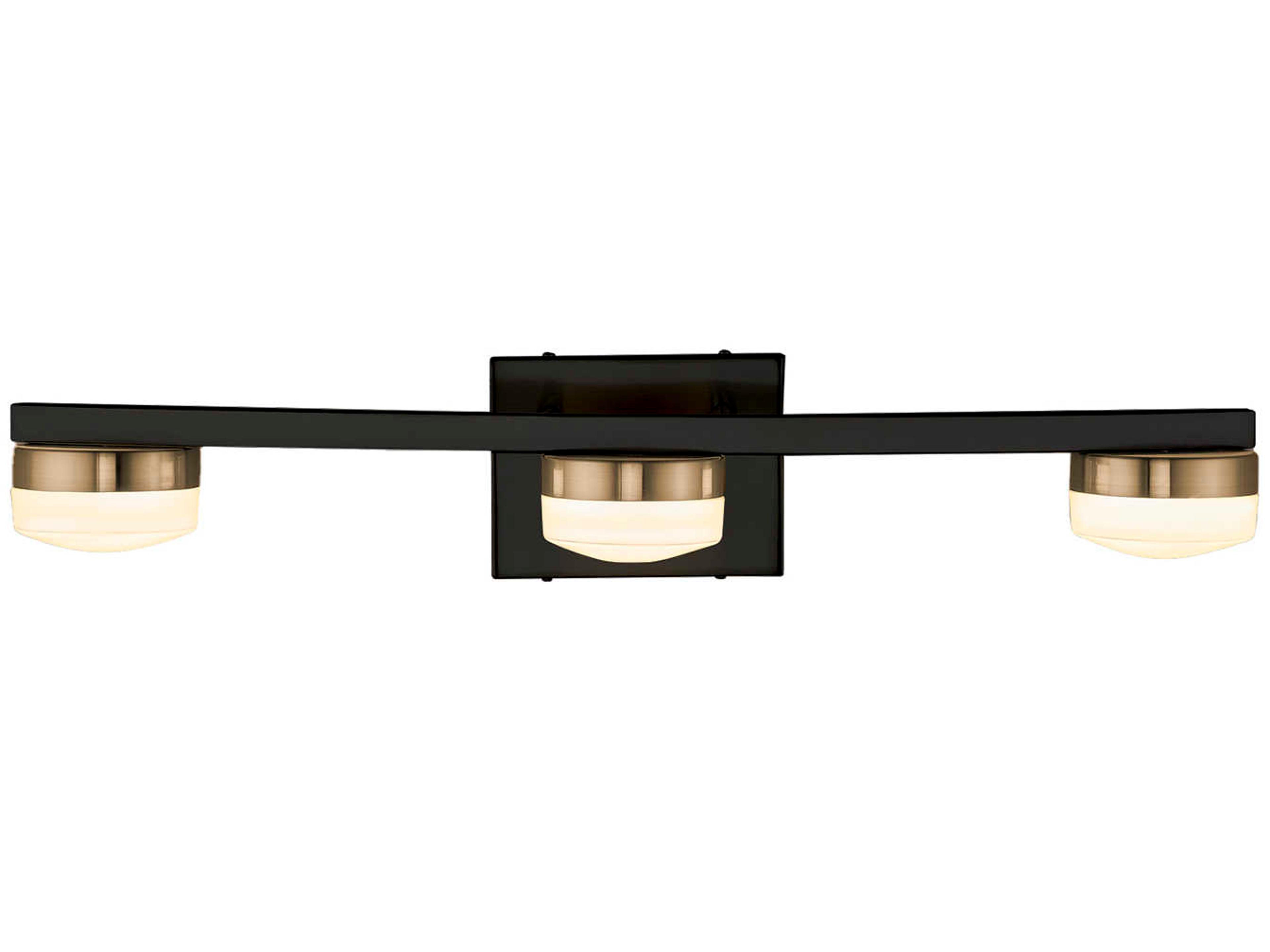 Justice Design Group Fusion Black Glass LED Vanity Light