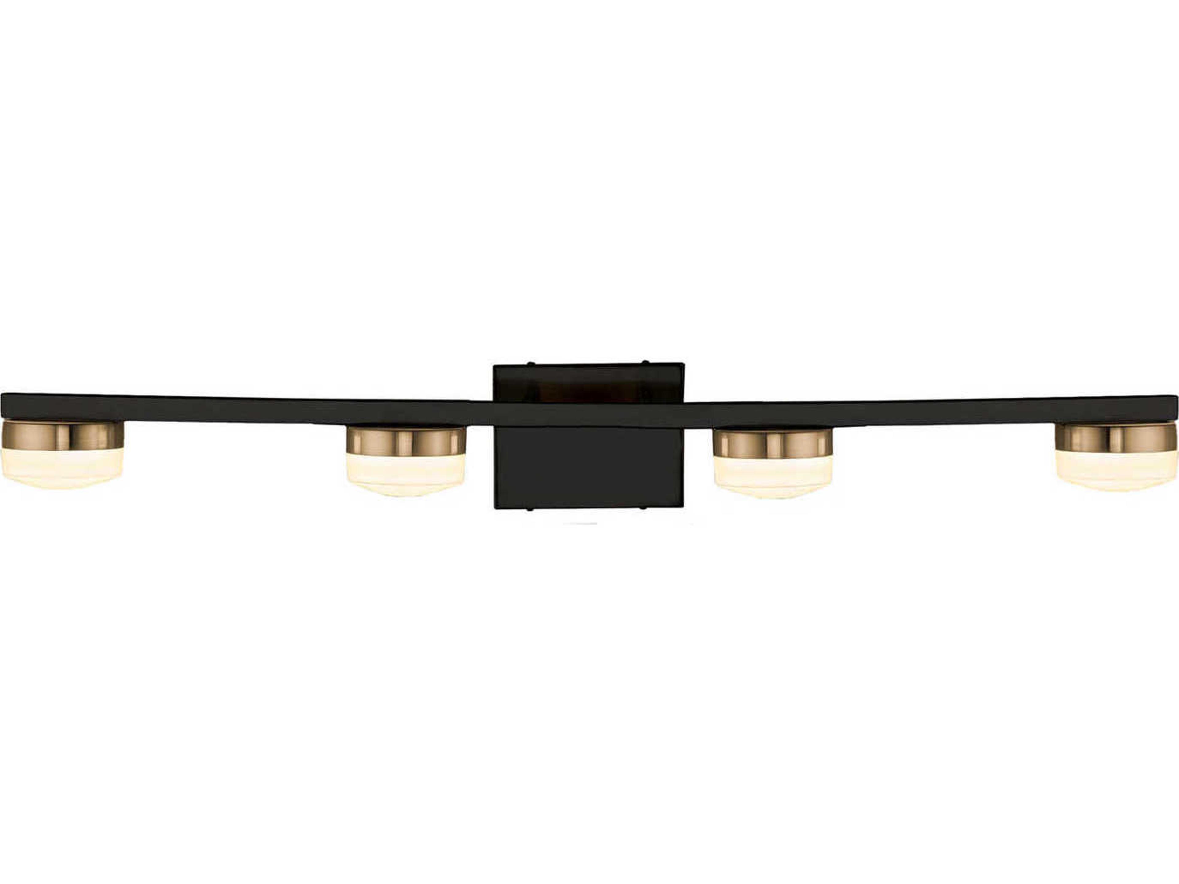 Justice Design Group Fusion Black Glass LED Vanity Light