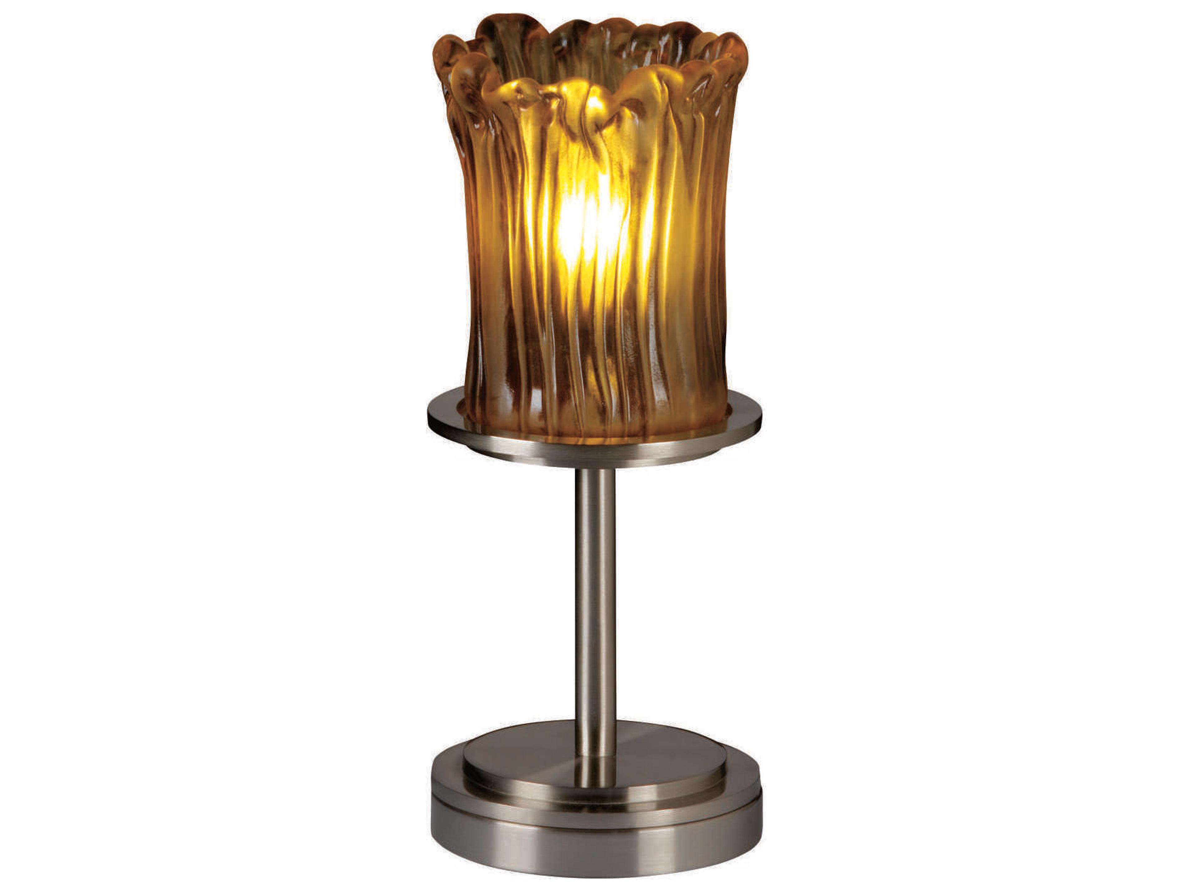 Justice Design Group Veneto Luce Dakota Nickel Glass Table Lamp