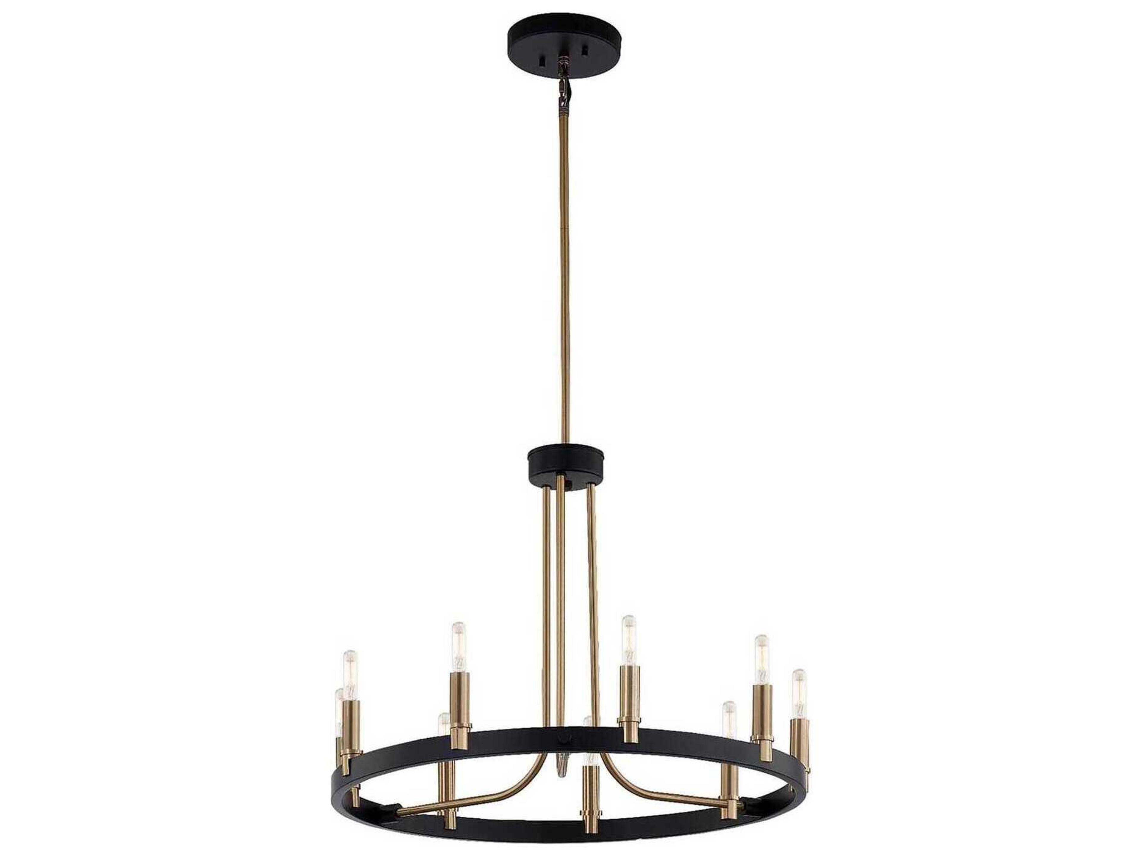Justice Design Group 9-Light Matte Black Brass Chandelier