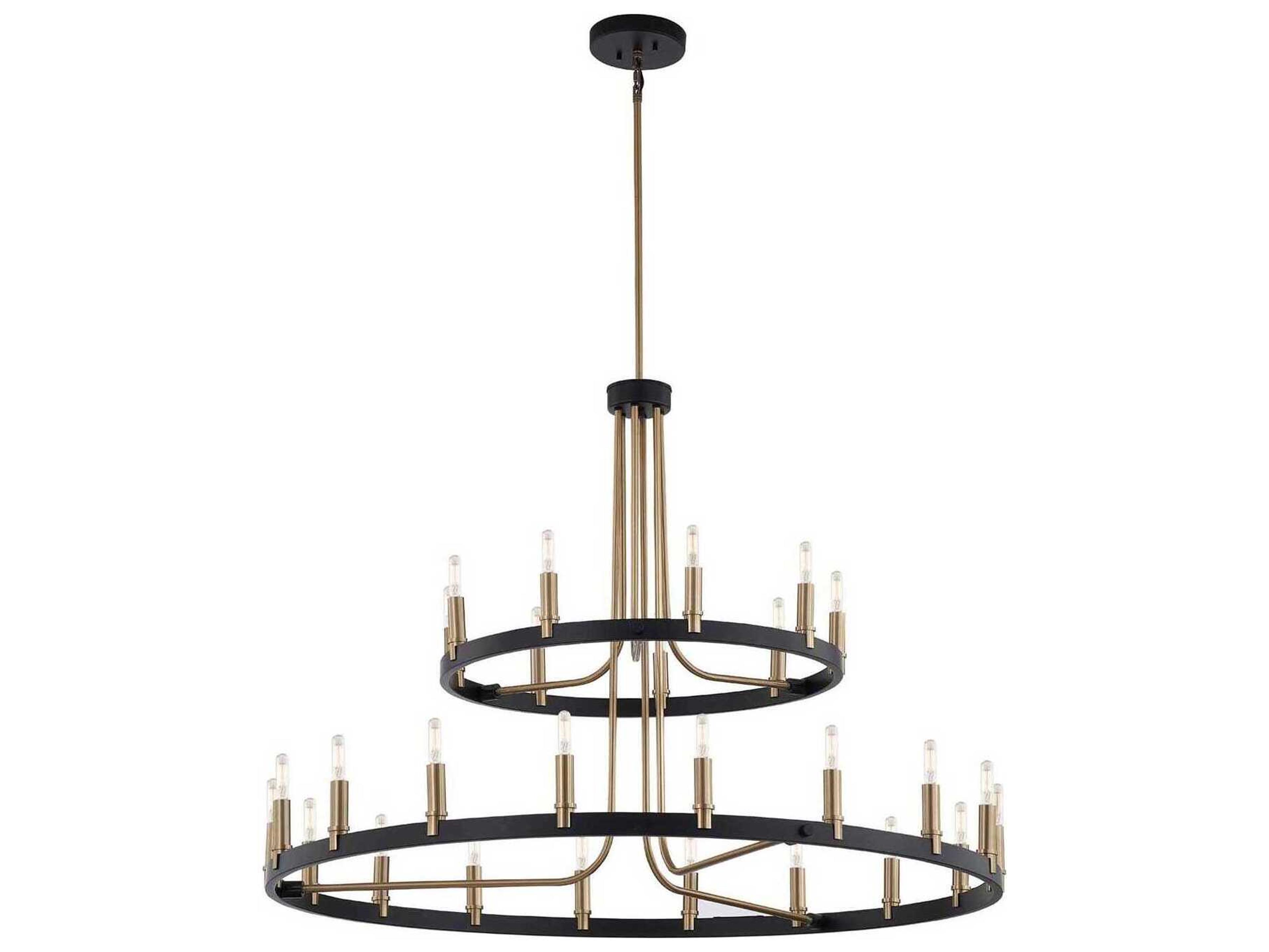 Justice Design Group 27-Light Matte Black Brass Tiered Chandelier