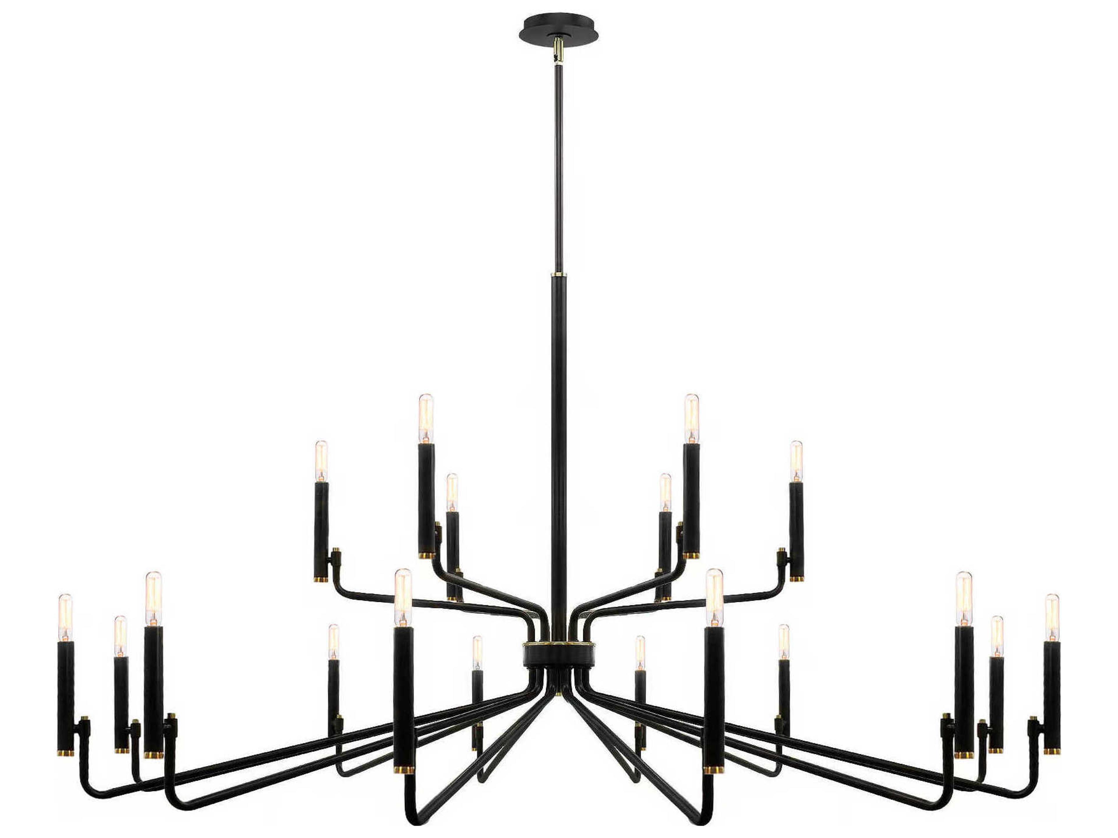 Justice Design Group Bedford 18-Light Matte Black Brass Candelabra Chandelier