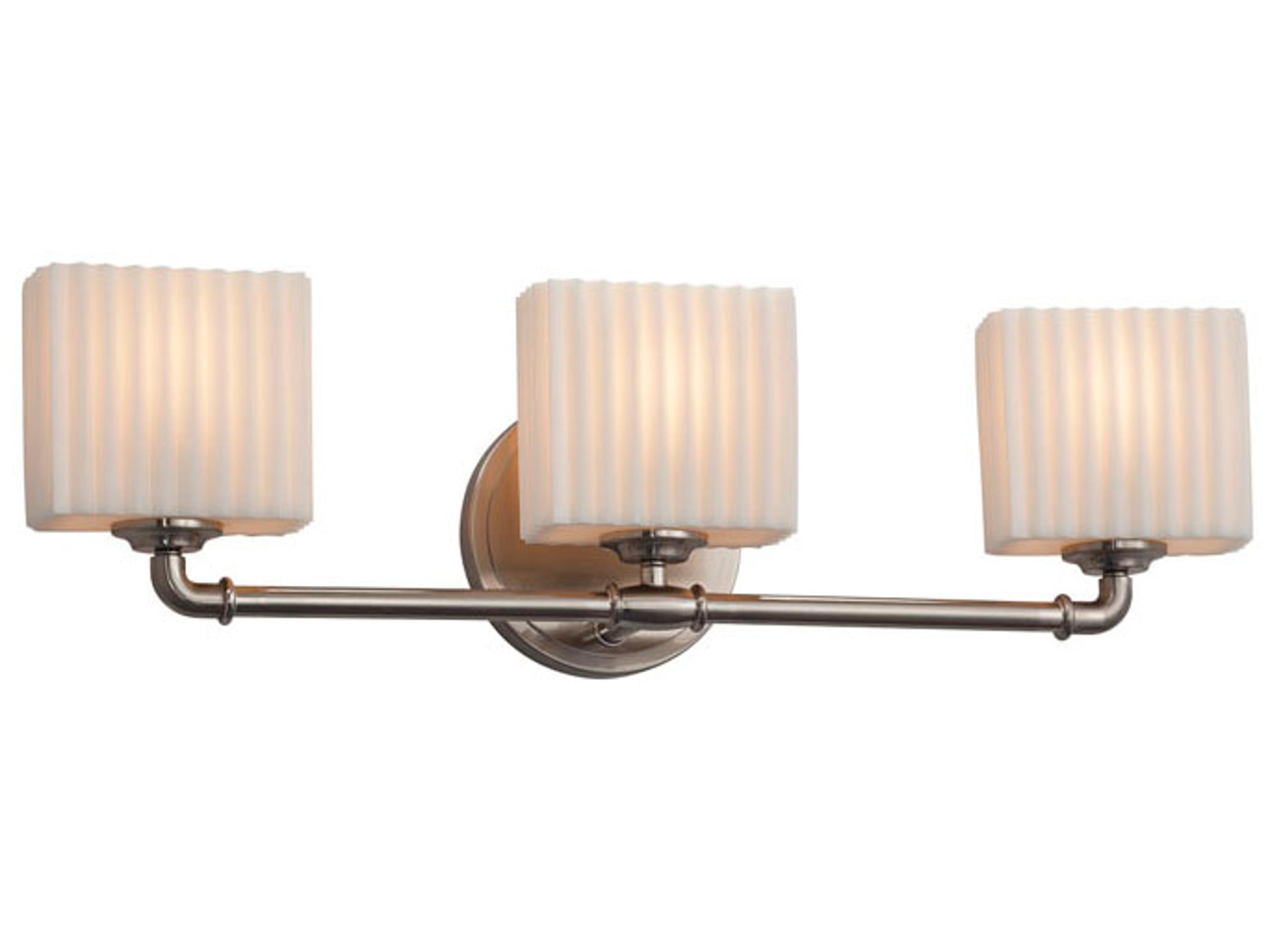 Justice Design Group Porcelina 3-Light Nickel Vanity Light