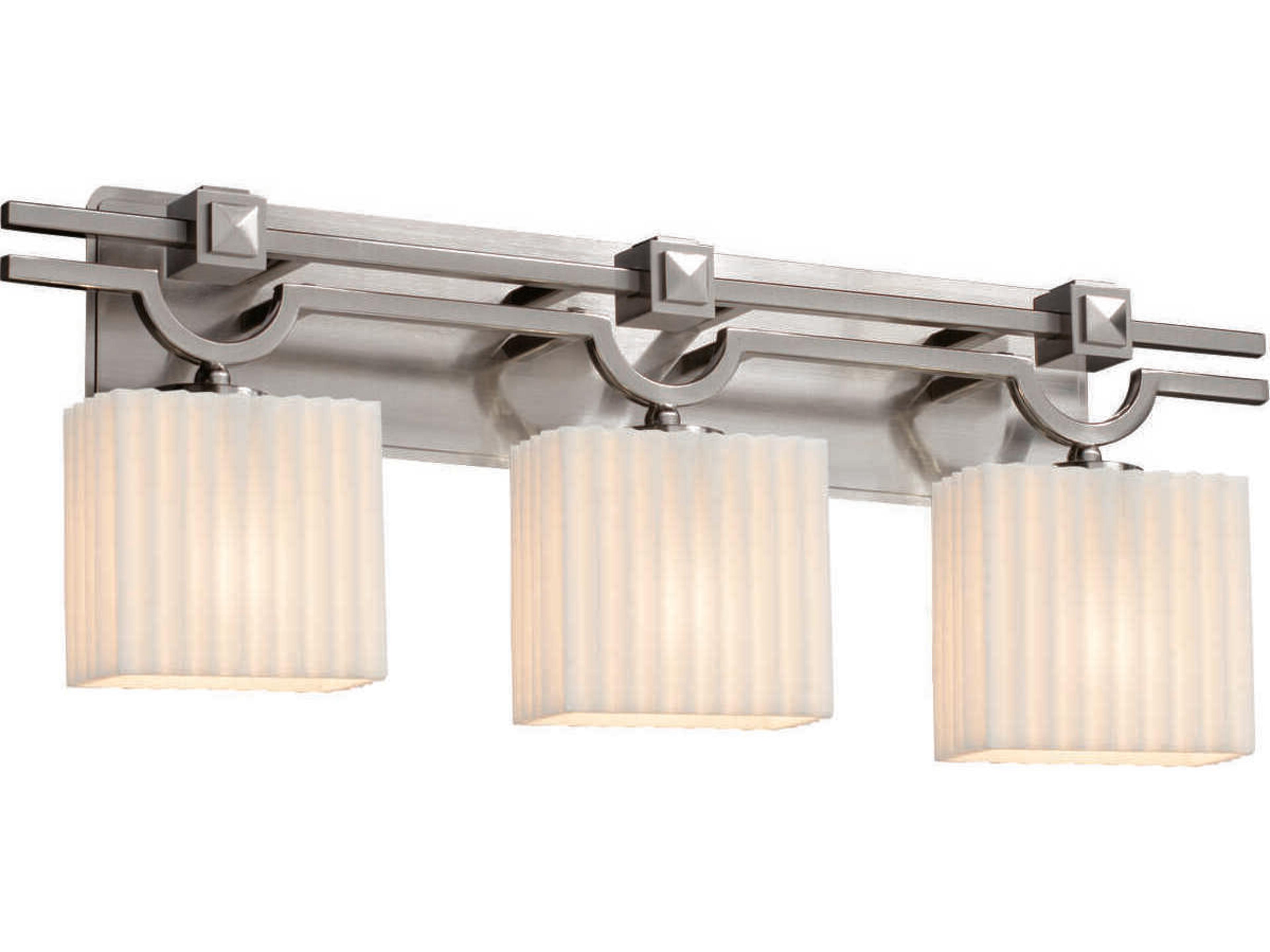 Justice Design Group Porcelina 3-Light Nickel Vanity Light