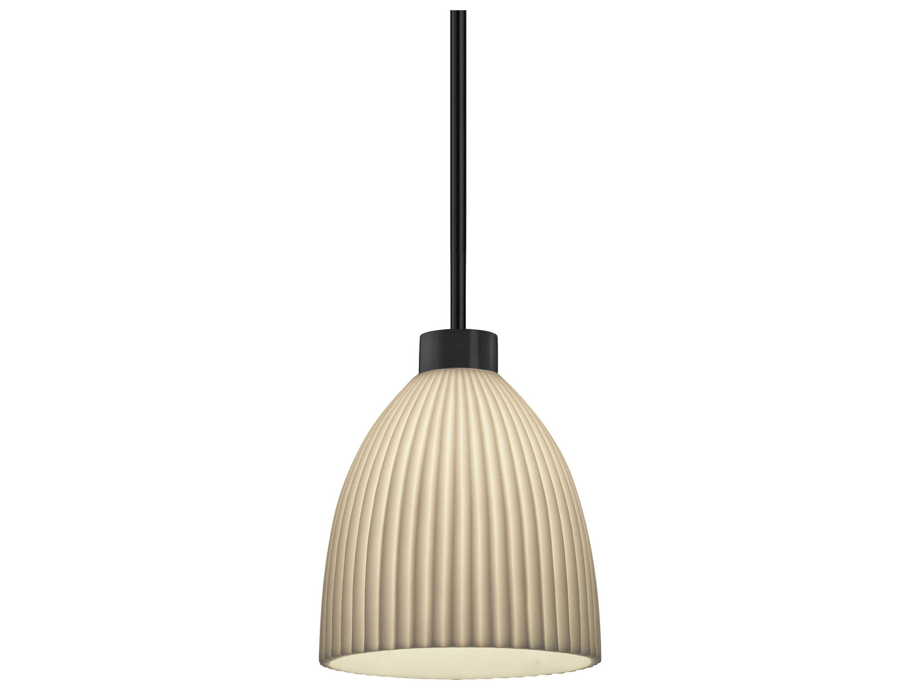 Justice Design Group Porcelina Impala 1-Light Matte Black Bell Pendant