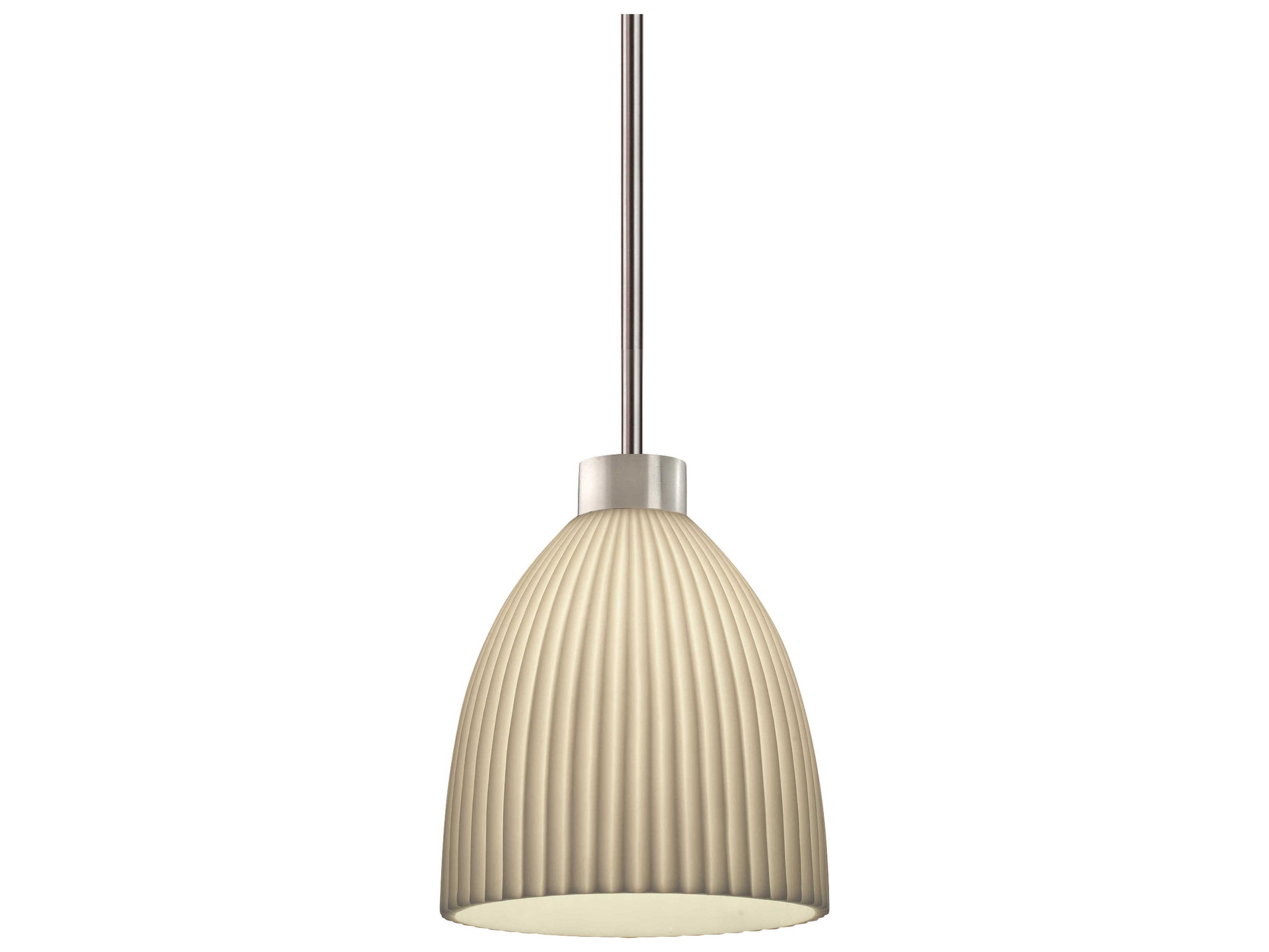 Justice Design Group Porcelina Impala 1-Light Brushed Nickel Silver Bell Pendant
