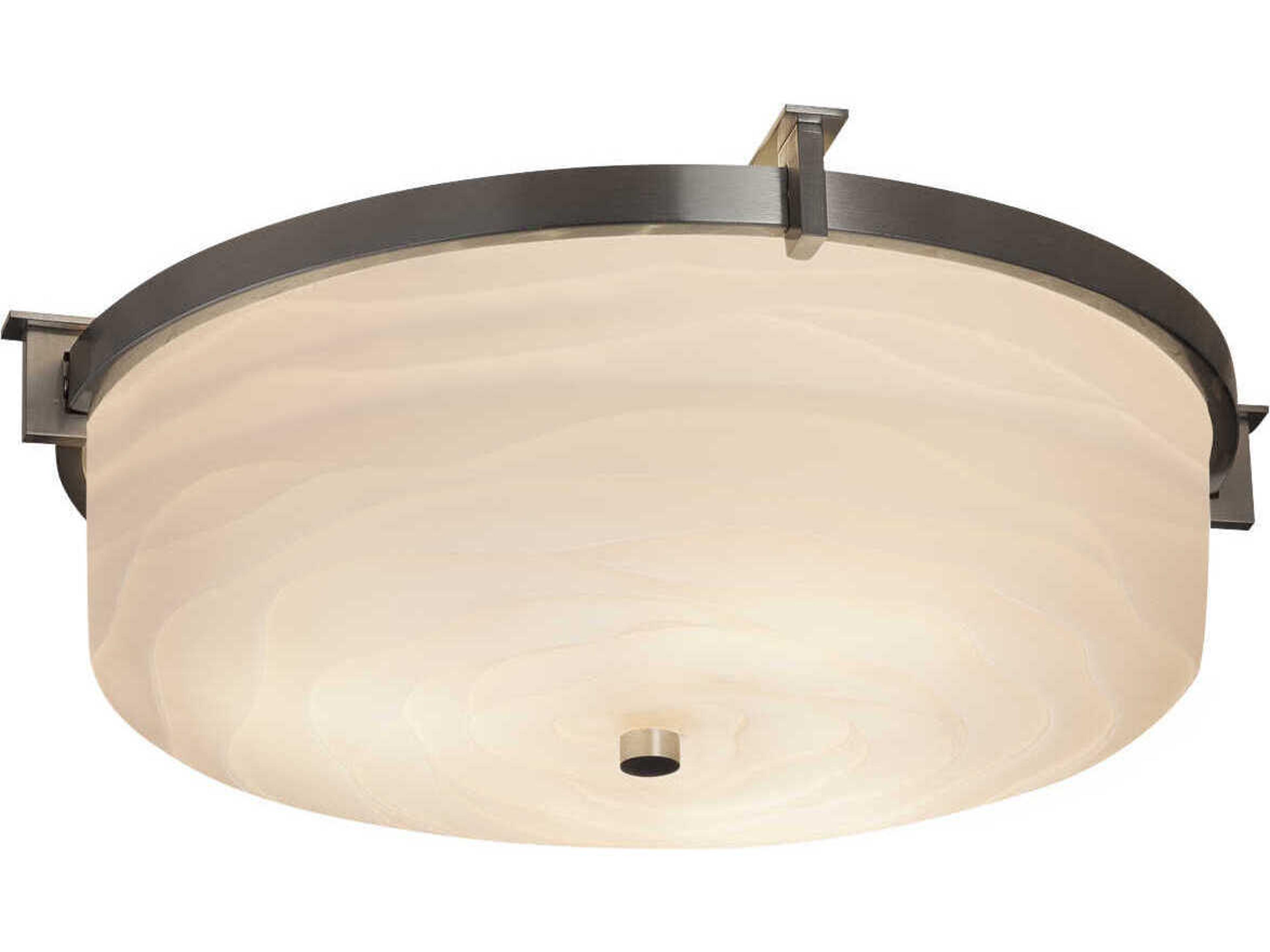 Justice Design Group Porcelina Nickel Round Flush Mount
