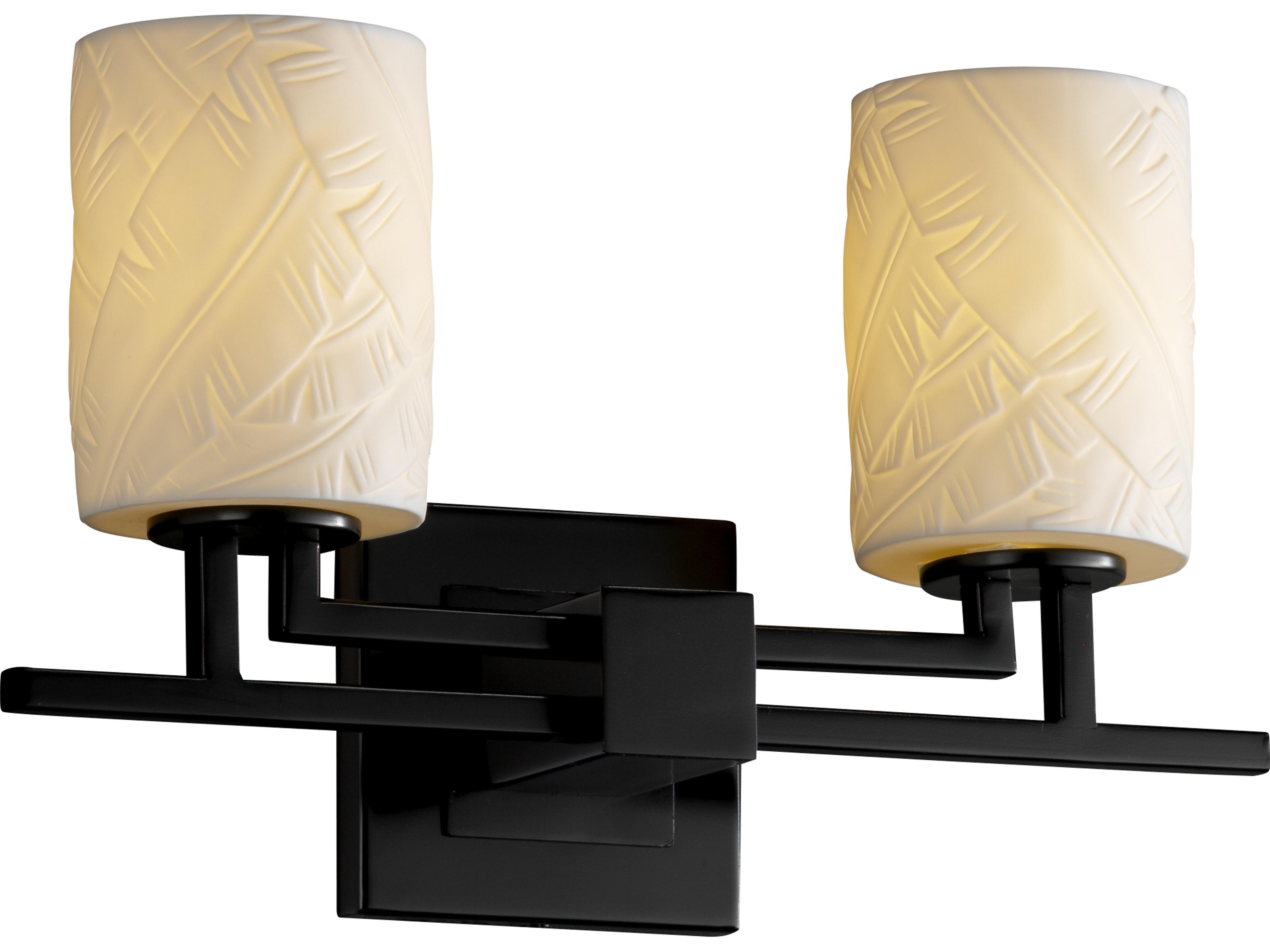 Justice Design Group Limoges 2-Light Black Vanity Light