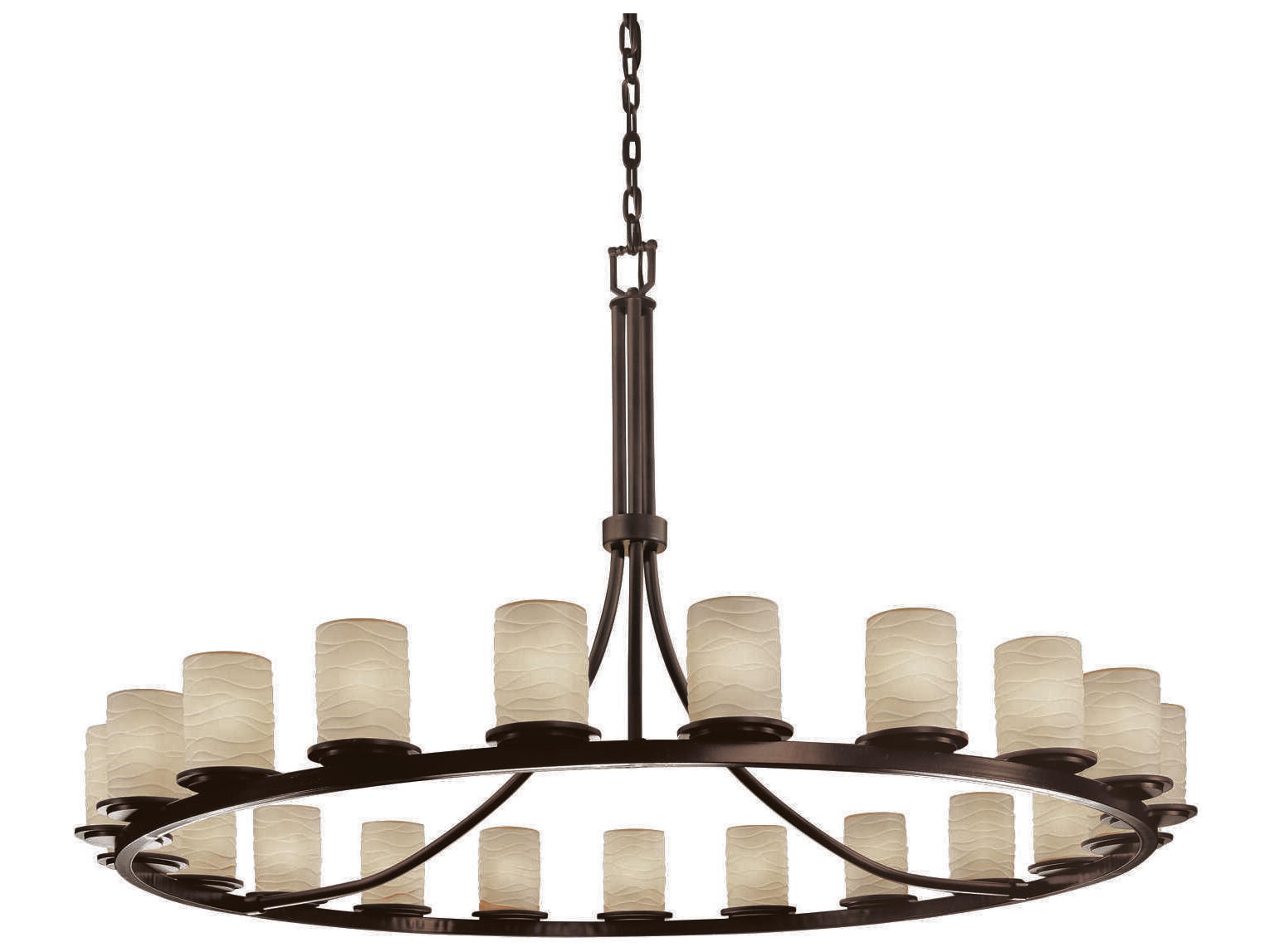 Justice Design Group Limoges 21-Light Bronze Cylinder Chandelier