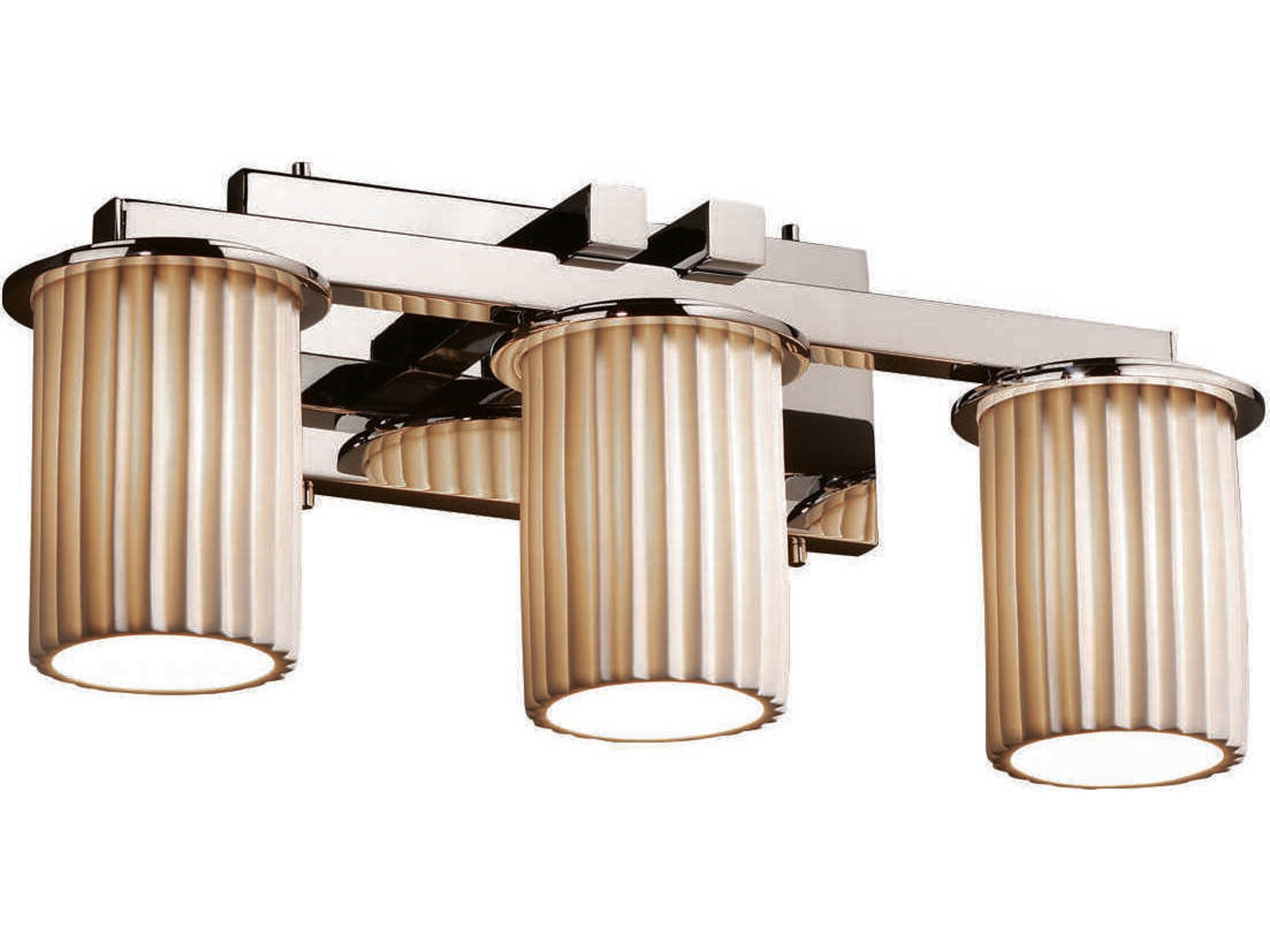 Justice Design Group Limoges 3-Light Nickel Vanity Light