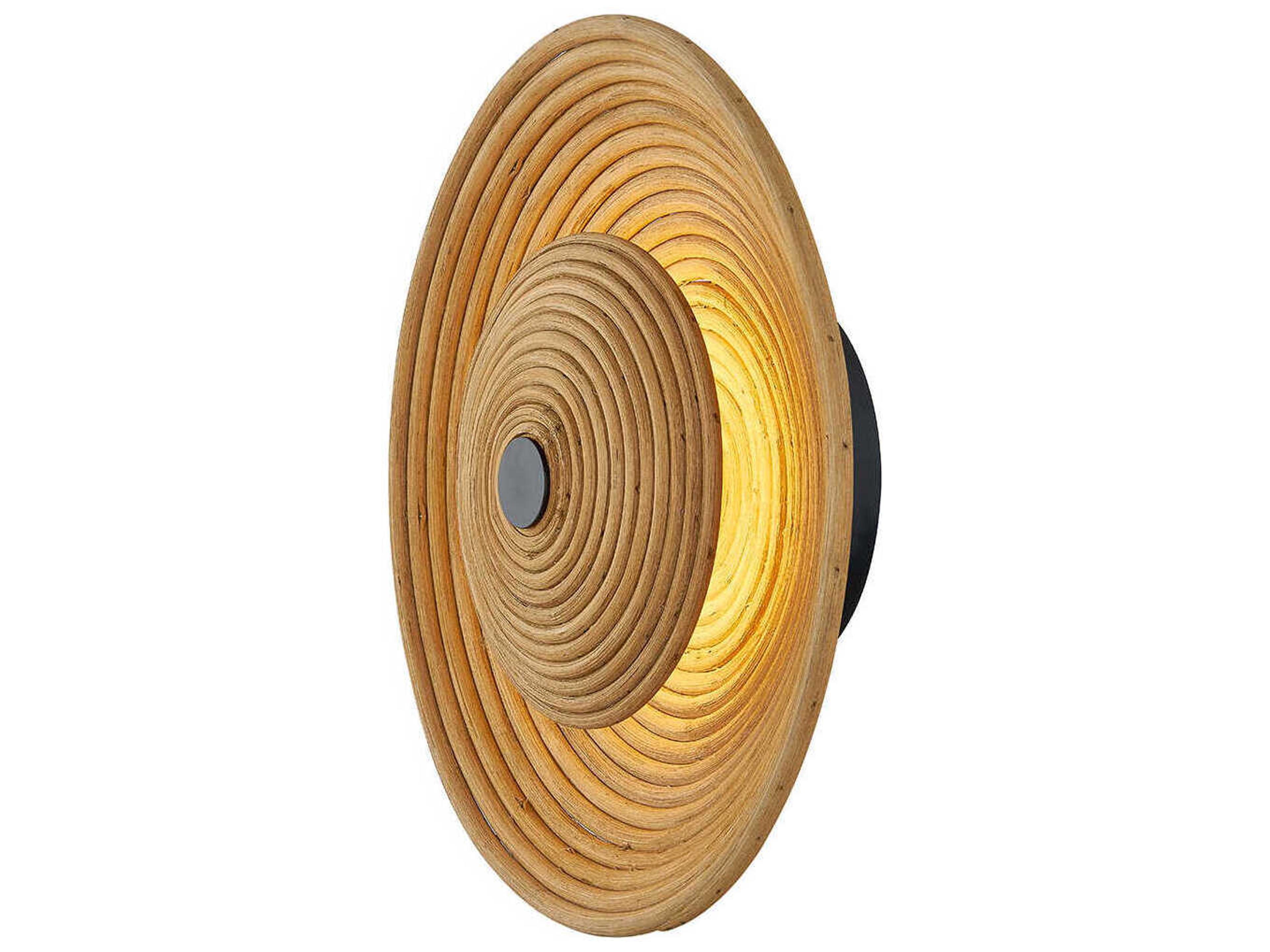 Justice Design Group Caribe Rattan Matte Black Wall Sconce