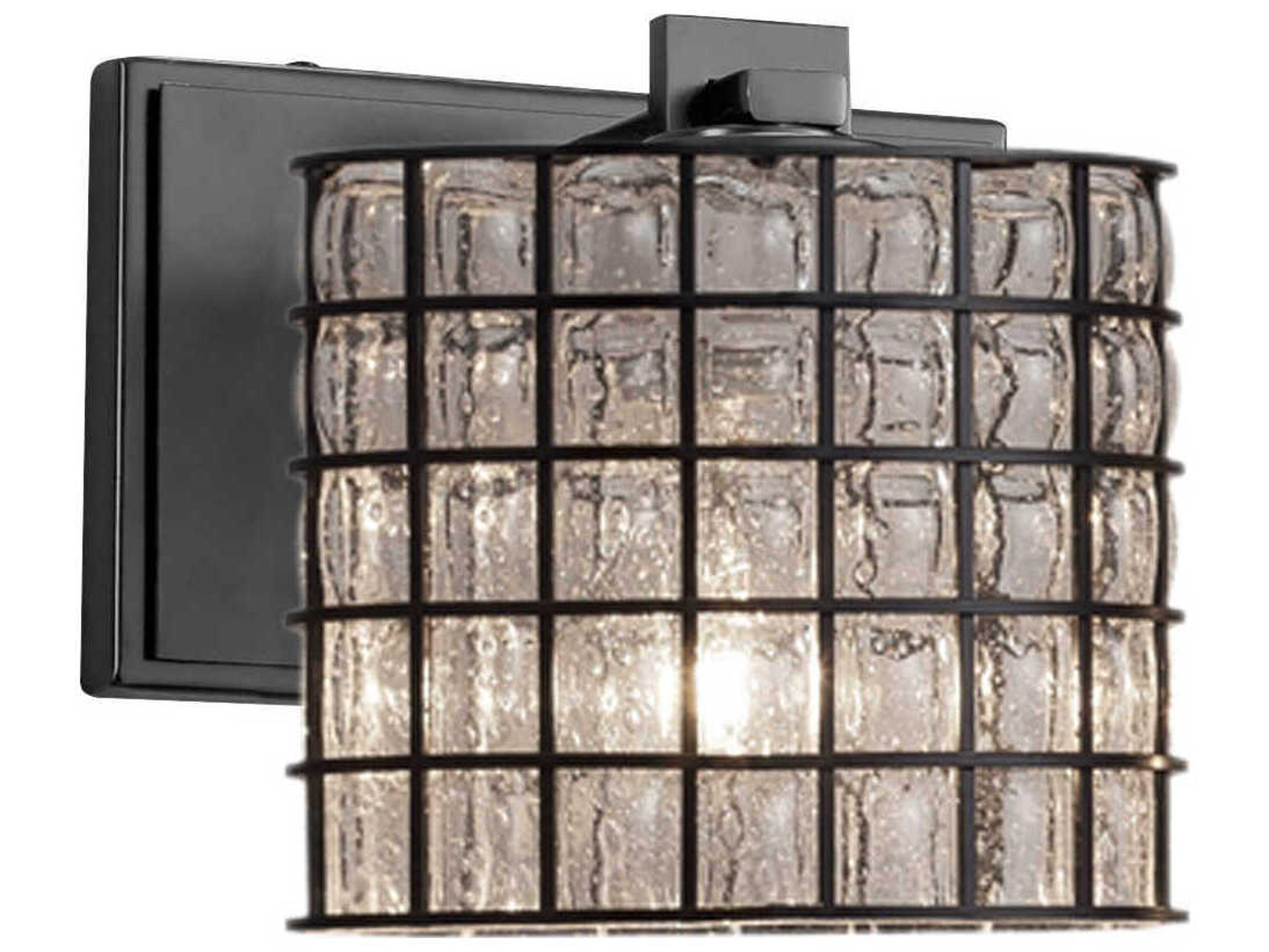 Justice Design Group Wire Glass Black Wall Sconce