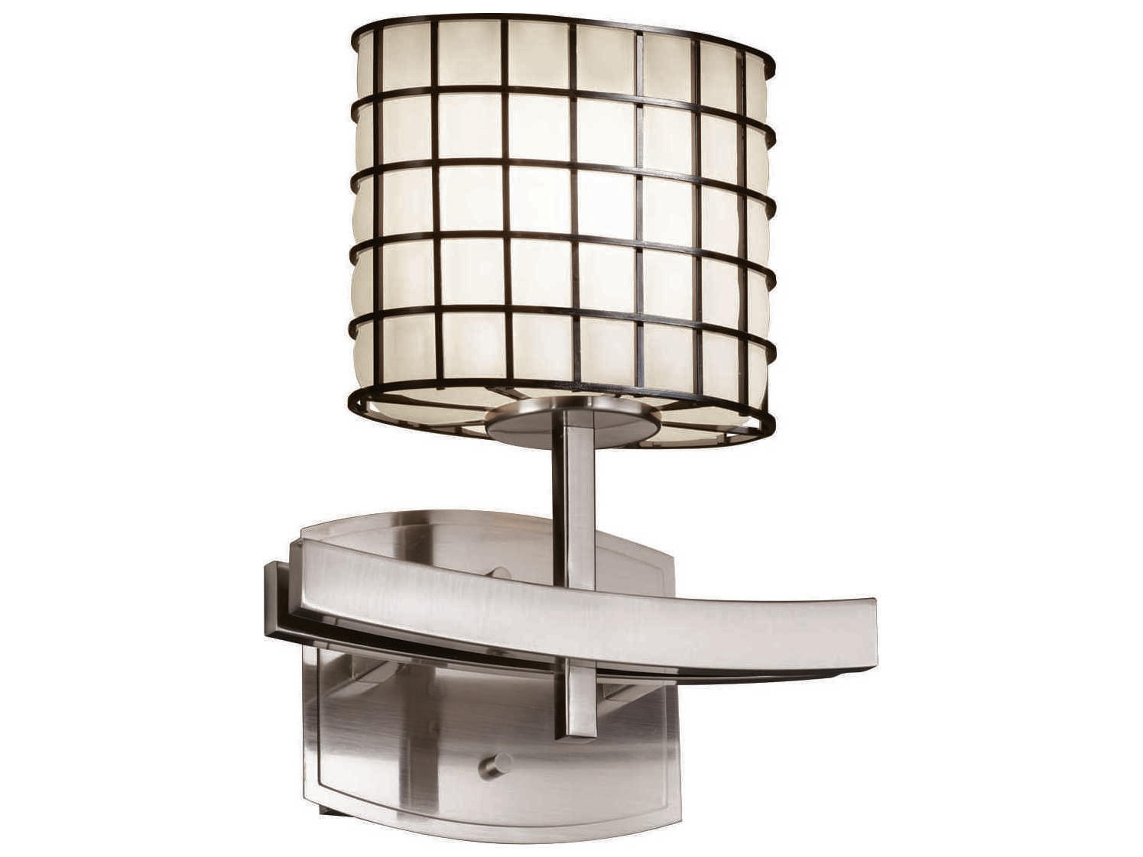 Justice Design Group Wire Glass 1-Light Nickel Wall Sconce