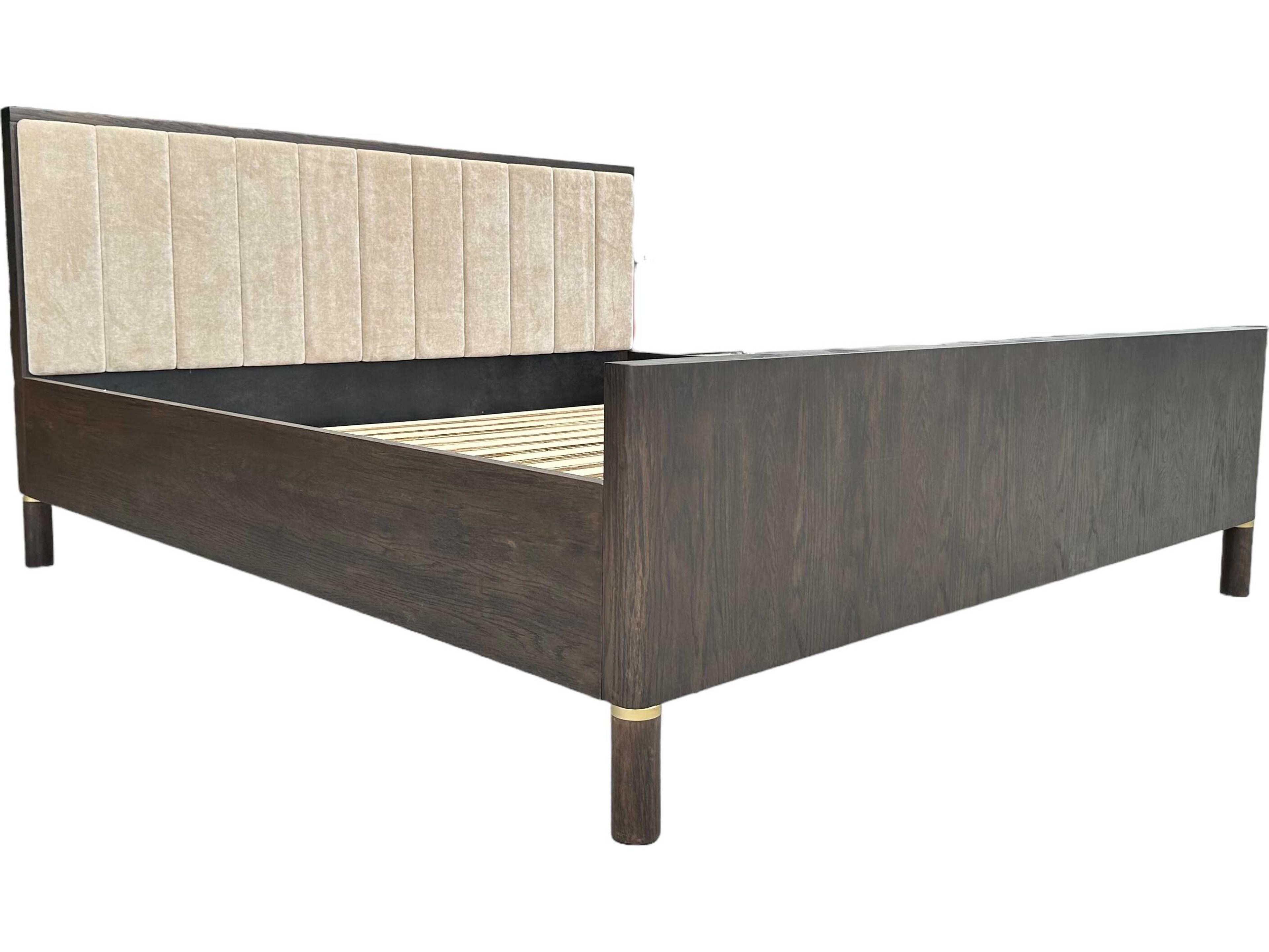 Unique Furniture Arun Espresso Oil Brown Oak Wood King Panel Bed