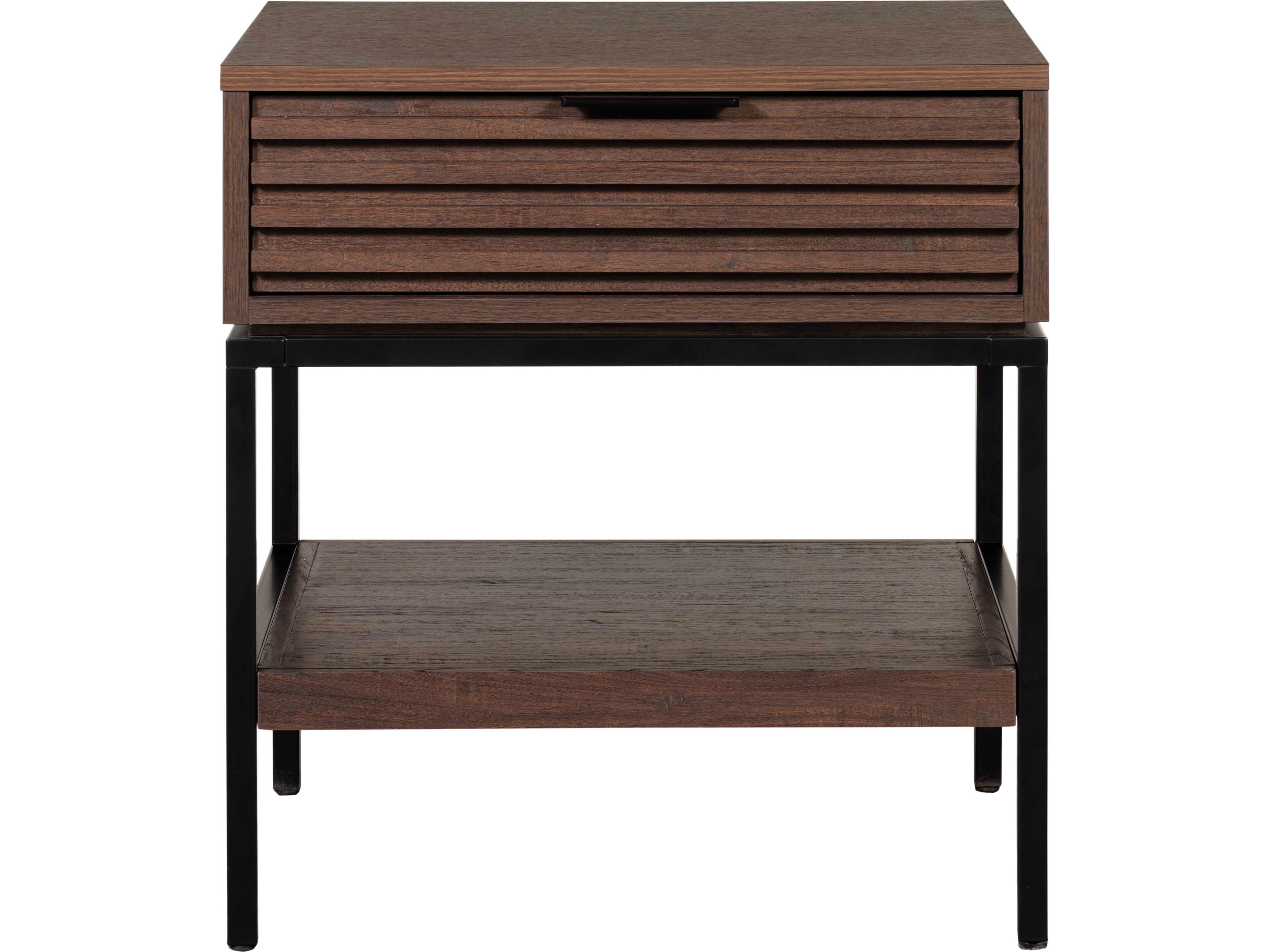 Unique Furniture Bisana Rectangular Wood Brown End Table
